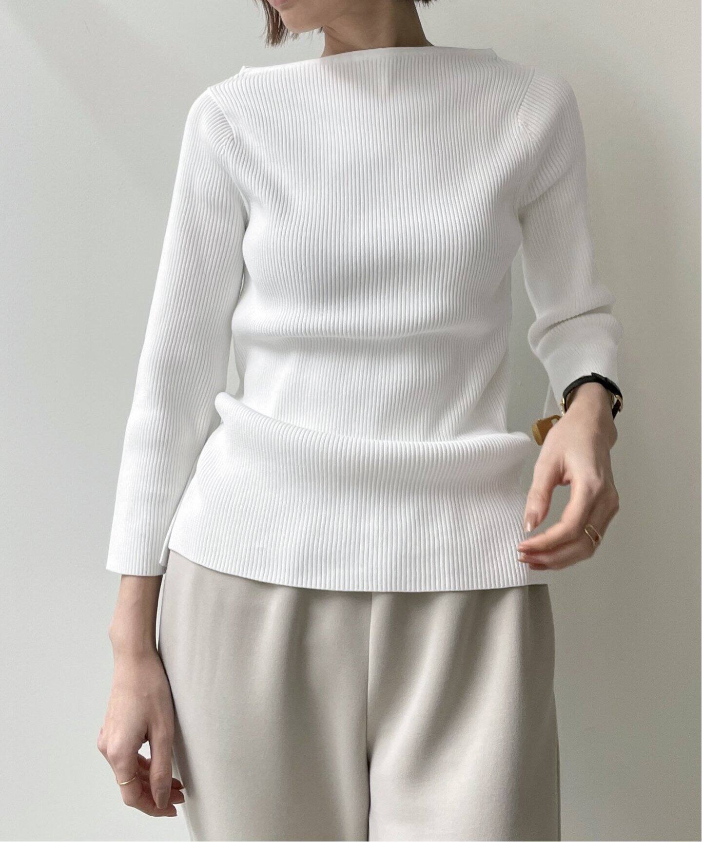 SLIT RIB KNIT PULLOVER（ニット／セーター）｜L