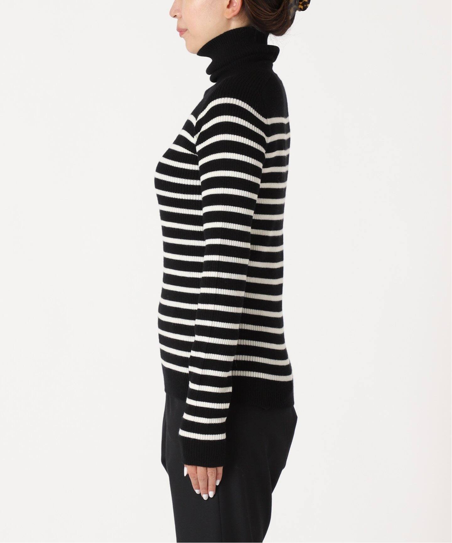 Border Turtleneck Knit（ニット／セーター）｜L