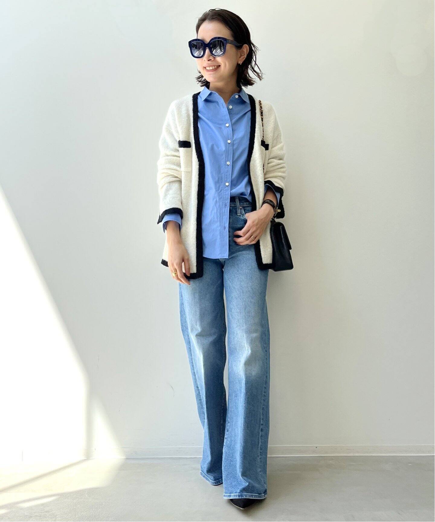 Bicolor Knit Cardigan（ニット／セーター）｜L