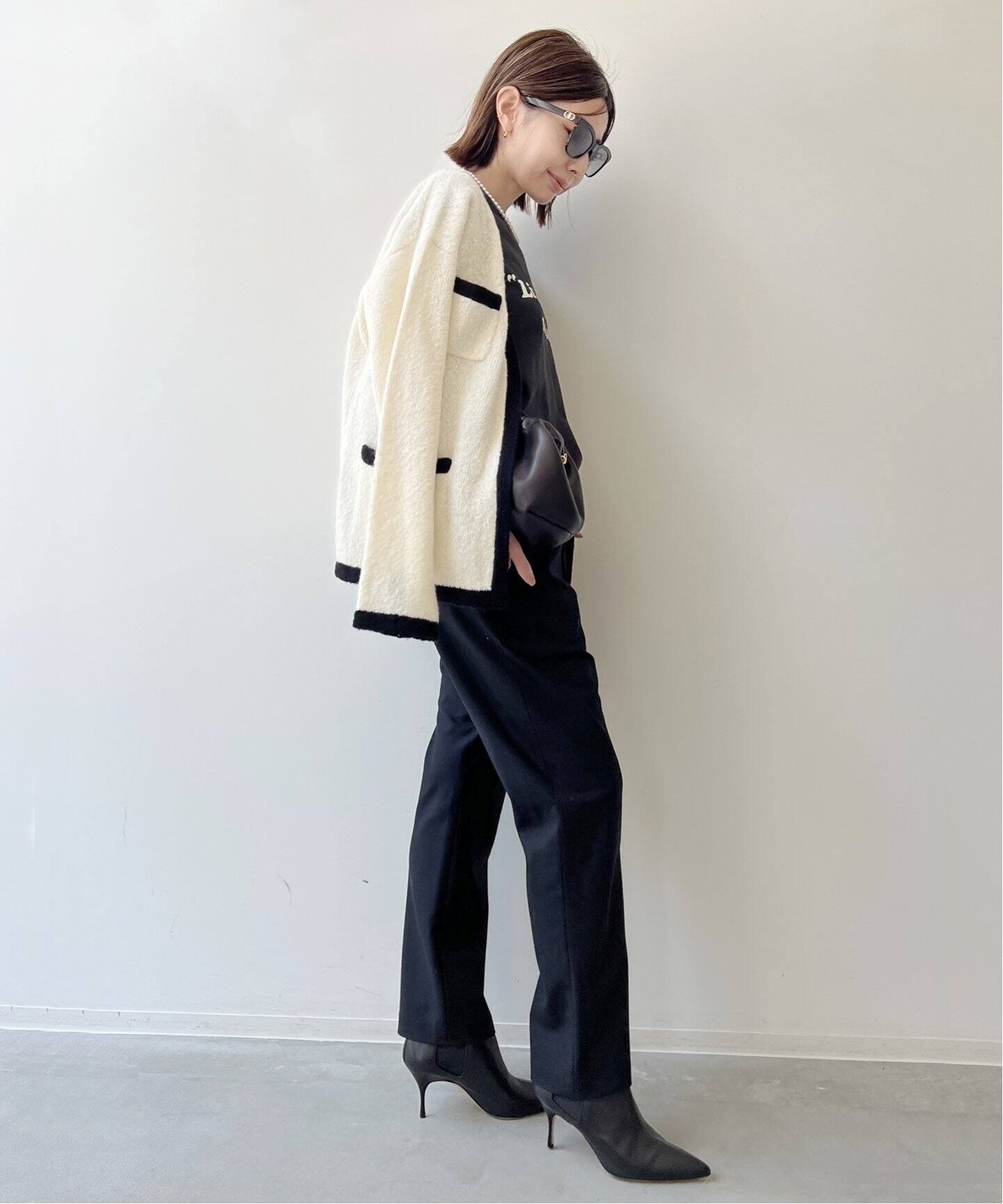 Bicolor Knit Cardigan（ニット／セーター）｜L