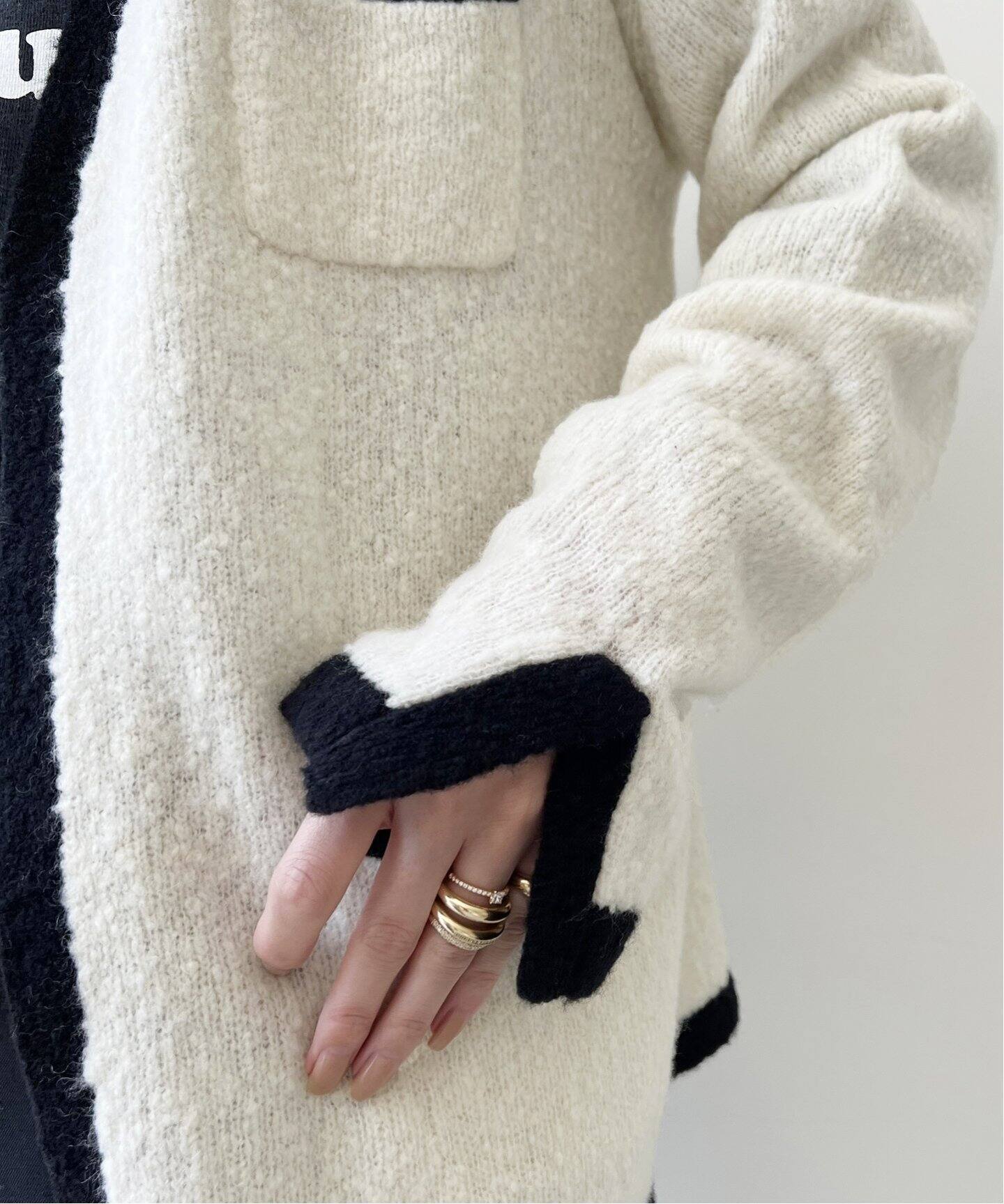Bicolor Knit Cardigan（ニット／セーター）｜L