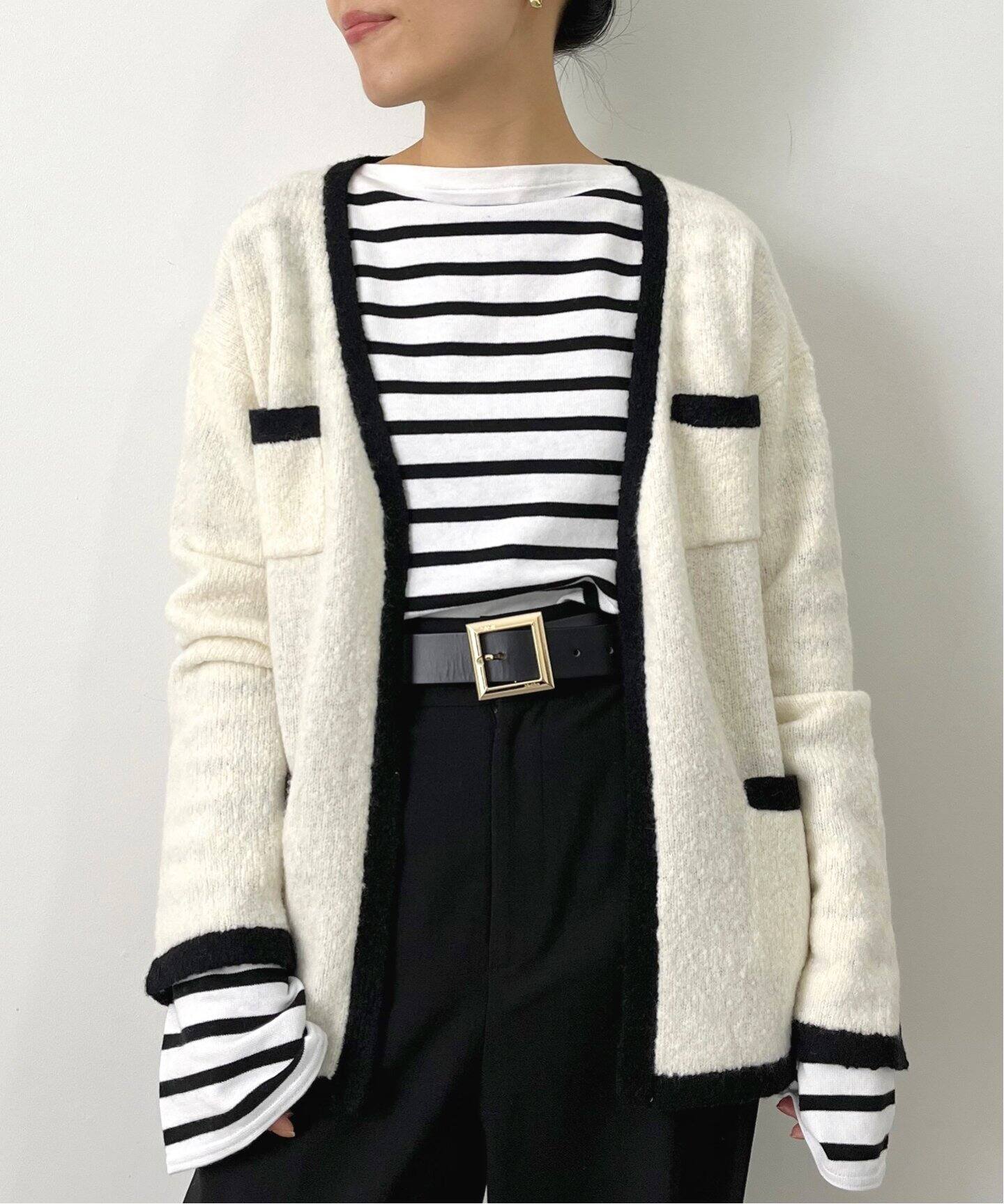 Bicolor Knit Cardigan（ニット／セーター）｜L 