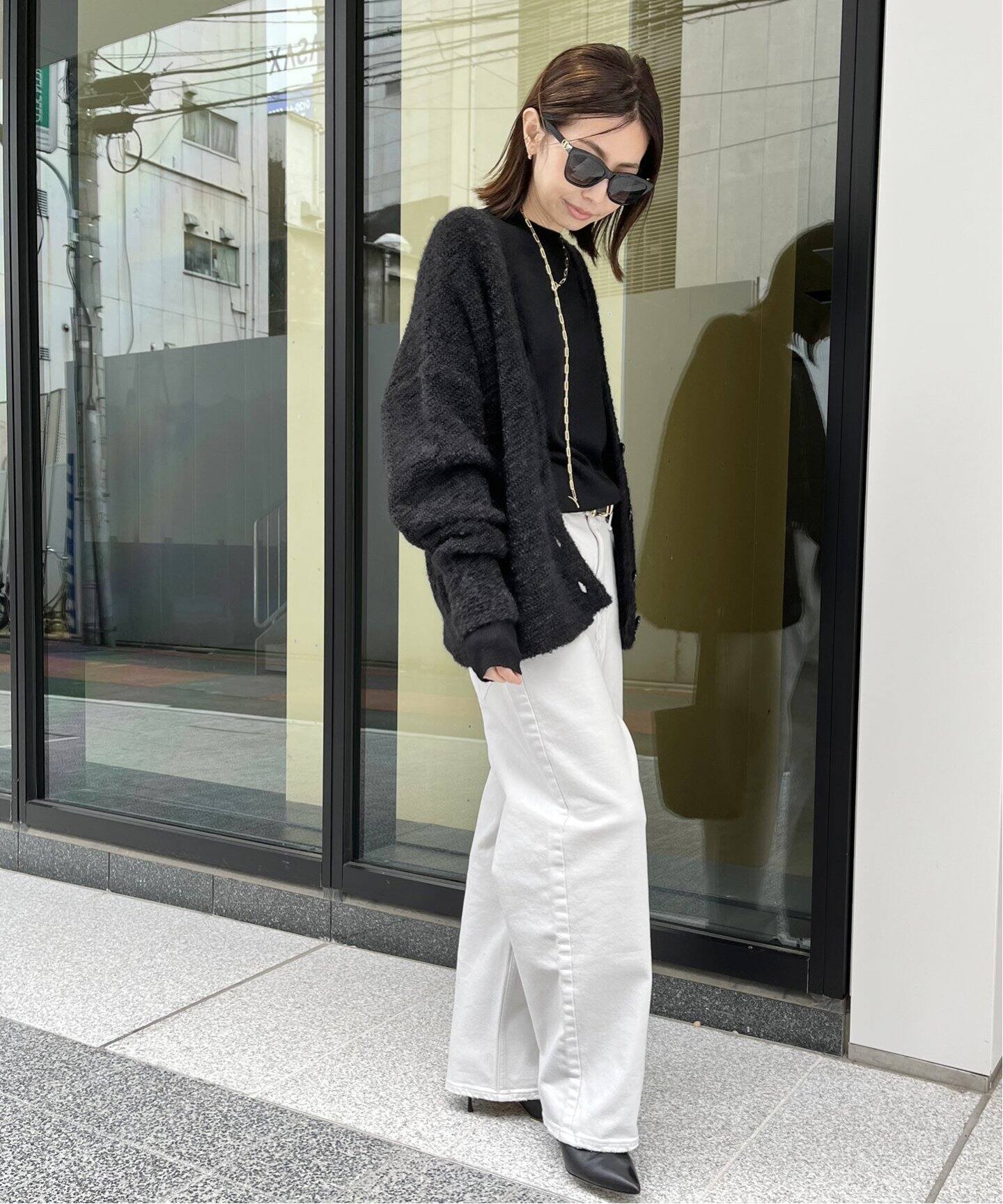 Chunky Boucle Cardigan（ニット／セーター）｜L 