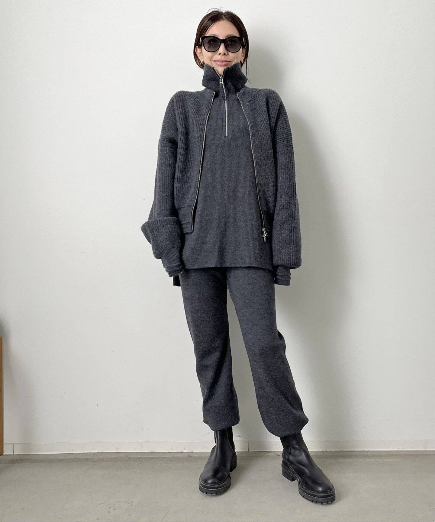 GOOD GRIEF!/グッドグリーフ】Knit Zipped Pullover（ニット／セーター 
