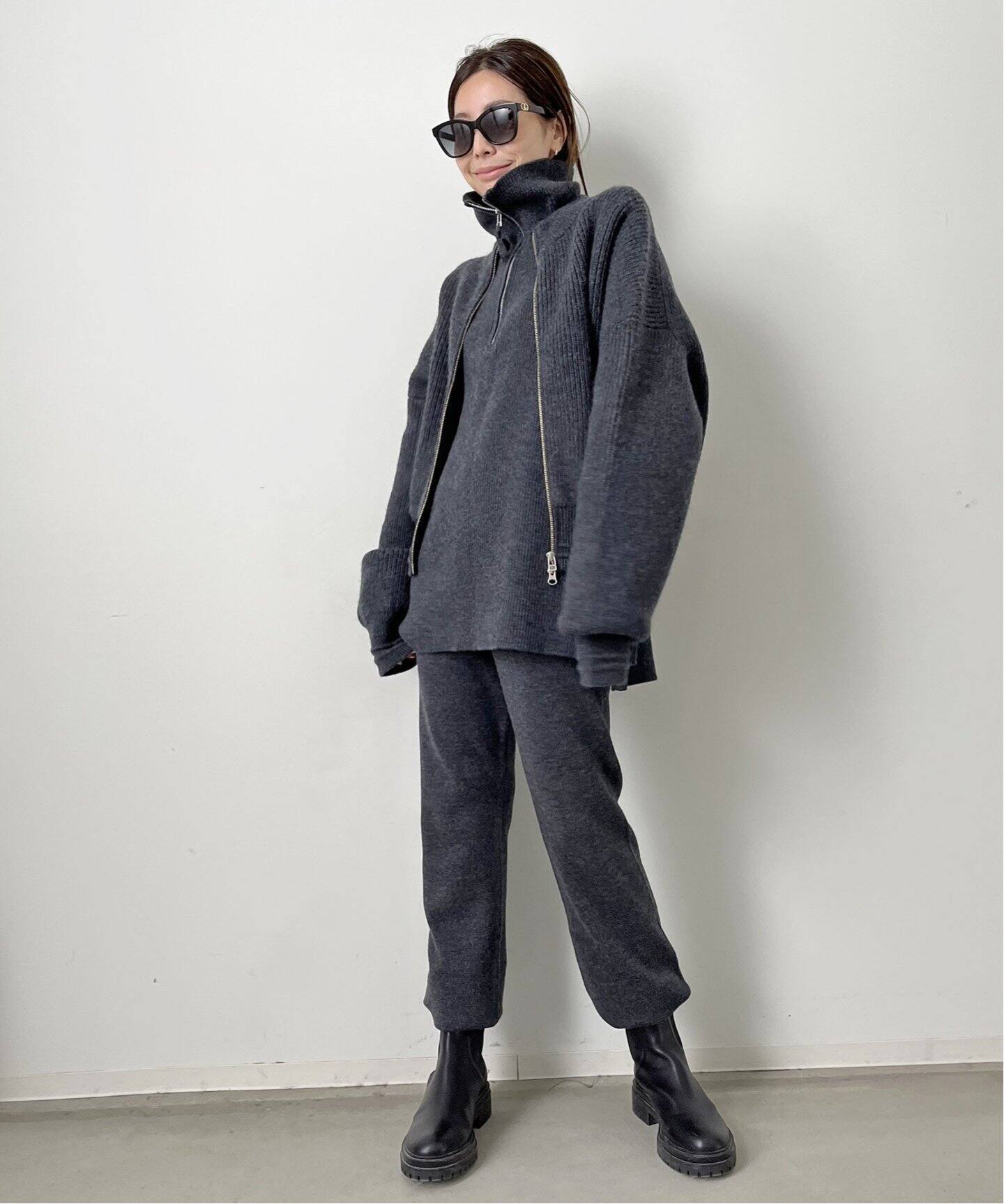 GOOD GRIEF!/グッドグリーフ】Knit Zipped Pullover（ニット／セーター 