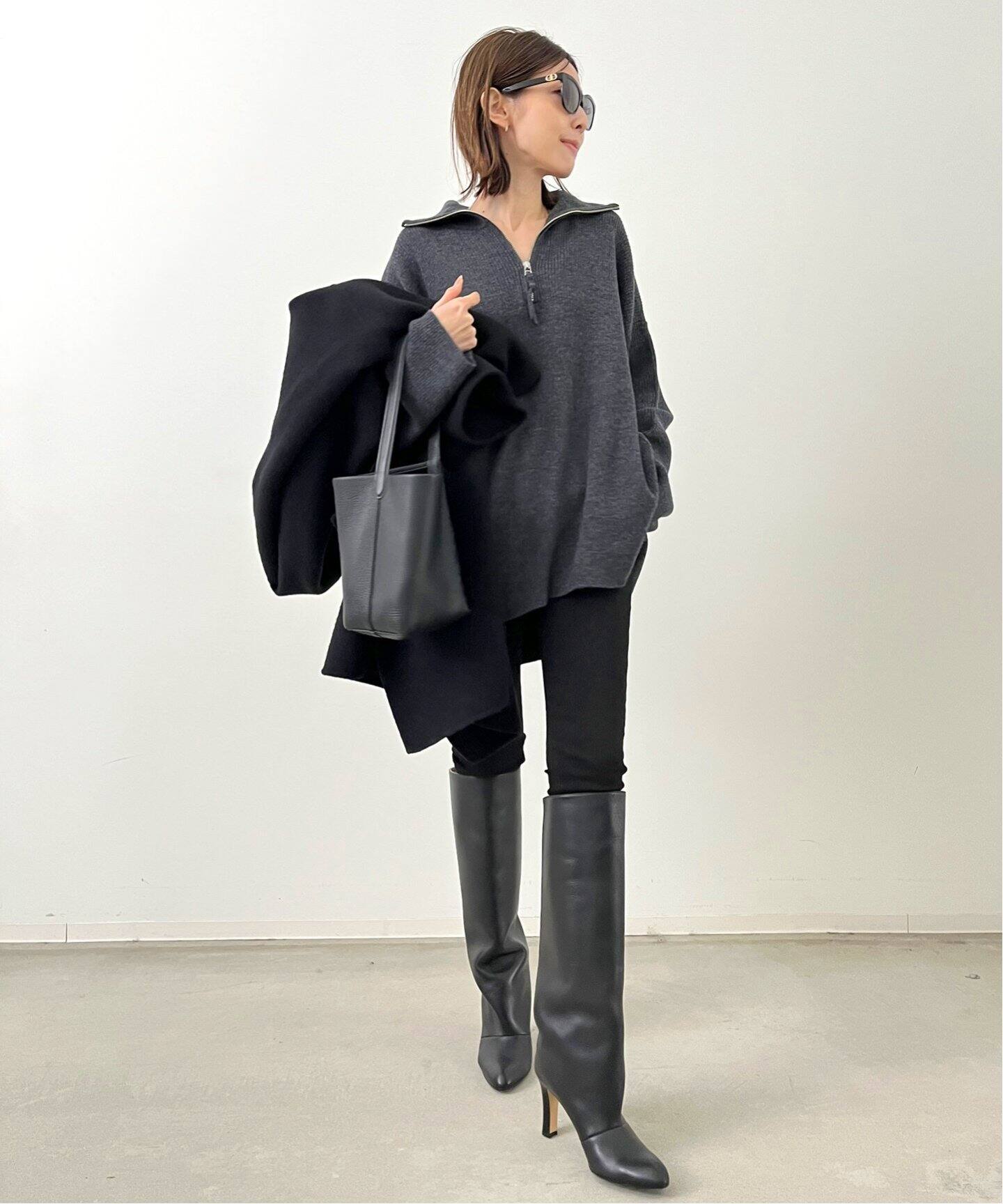 GOOD GRIEF!/グッドグリーフ】Knit Zipped Pullover（ニット／セーター  