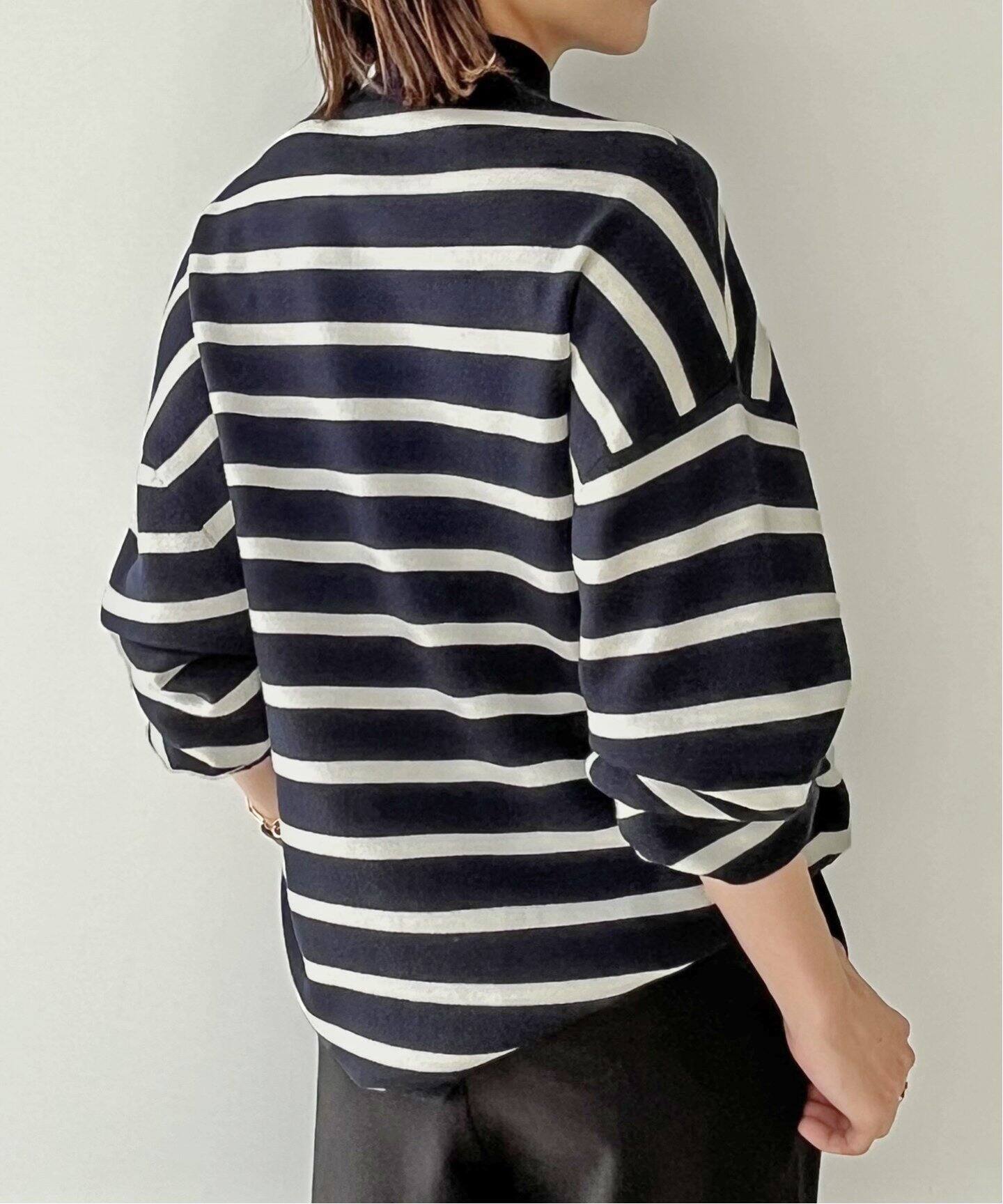 Mockneck Border Knit（ニット／セーター）｜L
