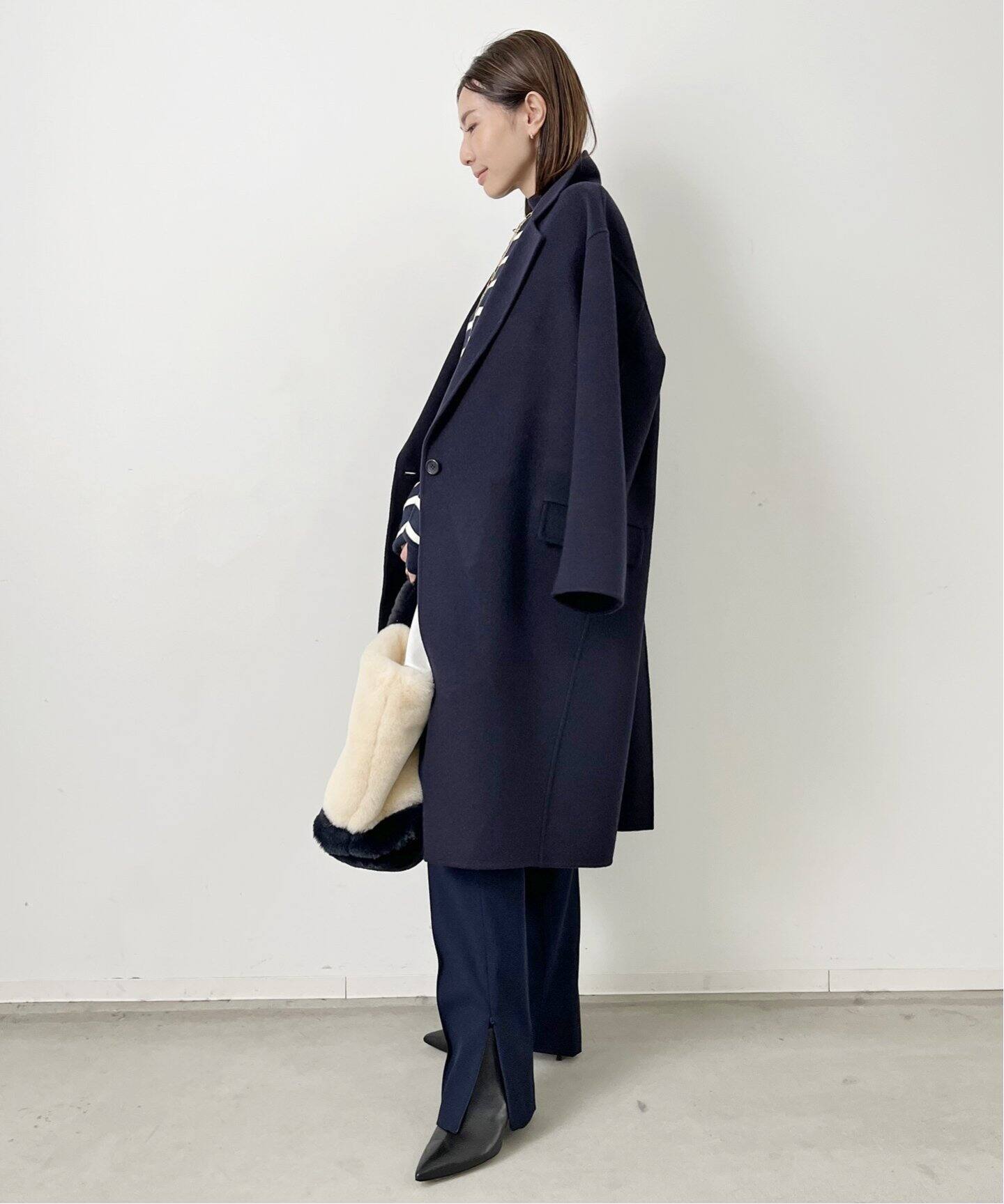 Mockneck Border Knit（ニット／セーター）｜L