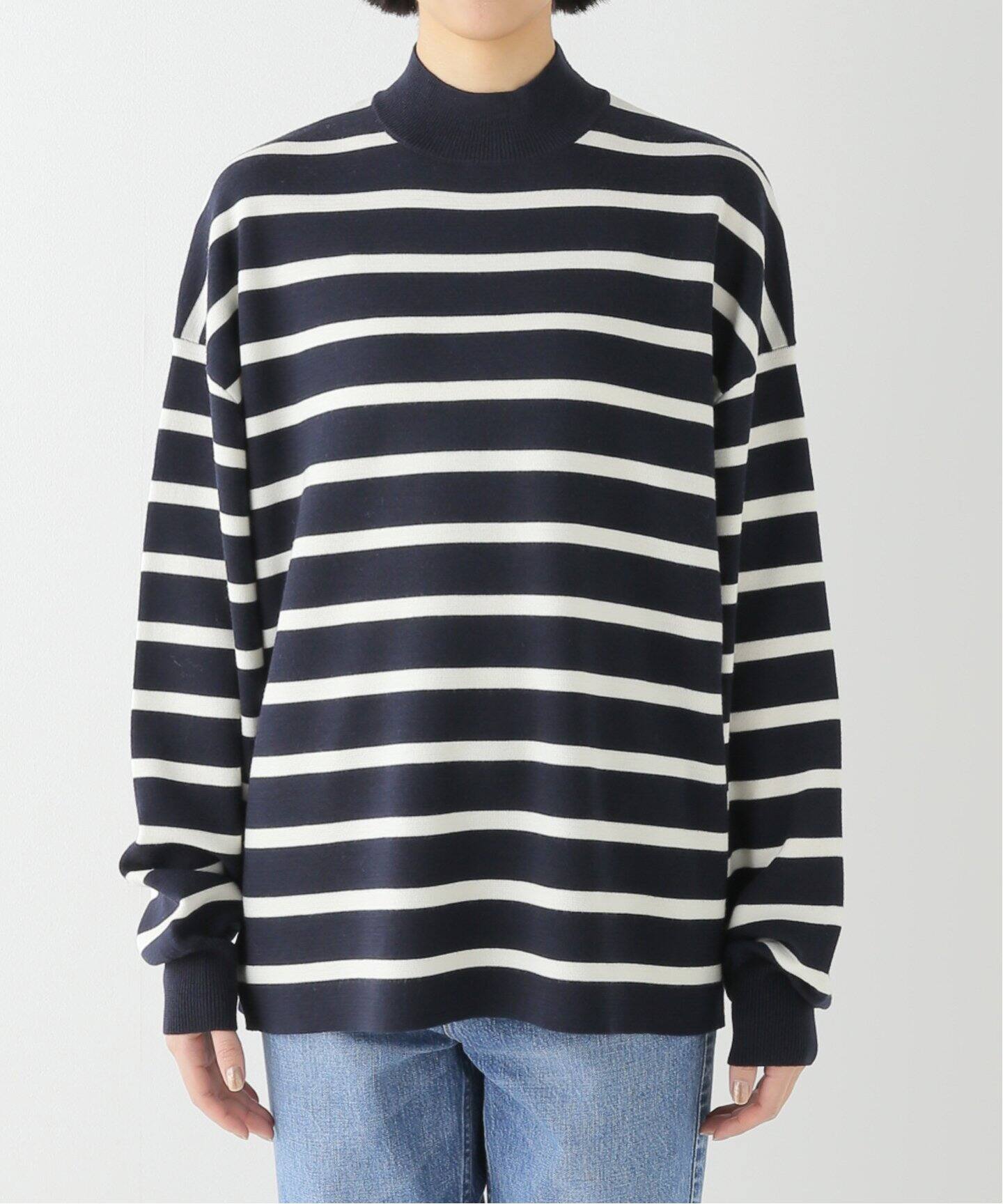 Mockneck Border Knit（ニット／セーター）｜L