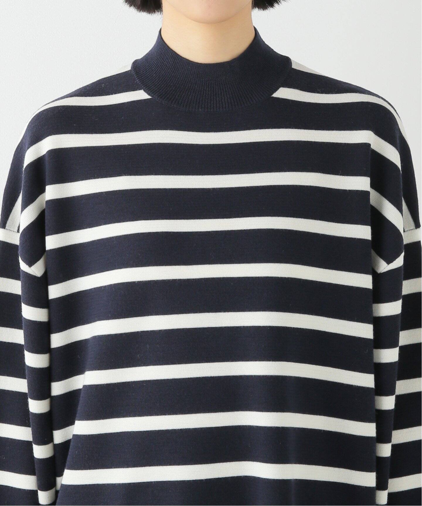 Mockneck Border Knit（ニット／セーター）｜L