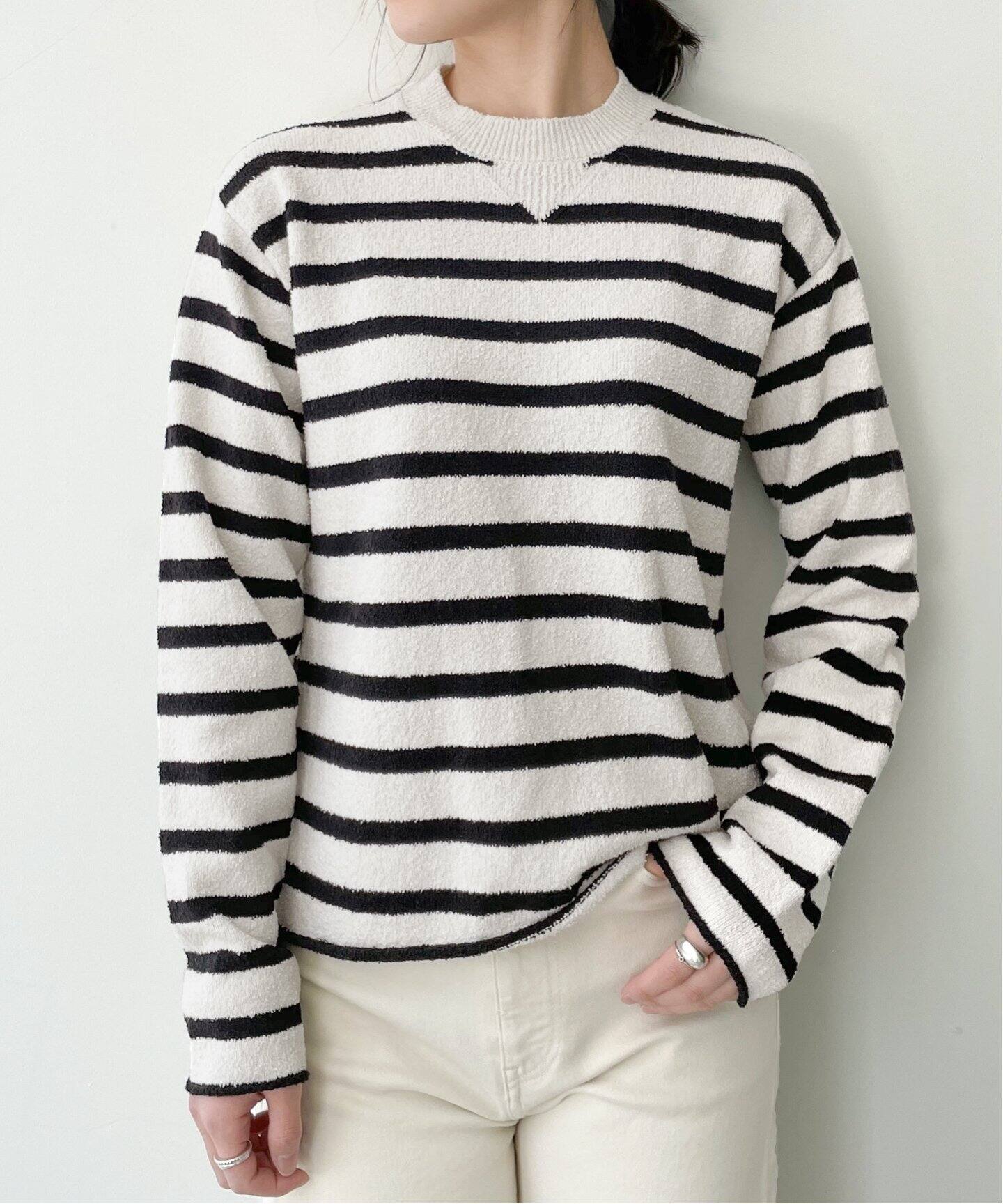 MADISON BLUE/マディソンブルー】BORDER KNIT BOUCLE（ニット 
