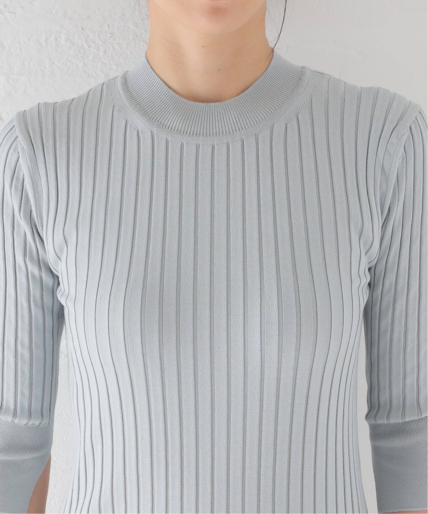 HAVEL studio/ハーヴェル スタジオ】RIB HALFSLEEVE PULLOVER（ニット 