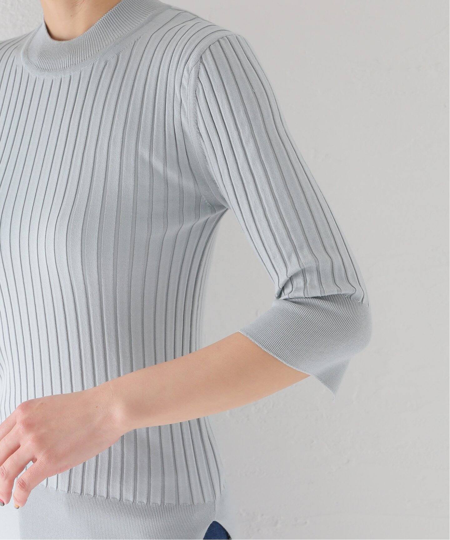 HAVEL studio/ハーヴェル スタジオ】RIB HALFSLEEVE PULLOVER（ニット 