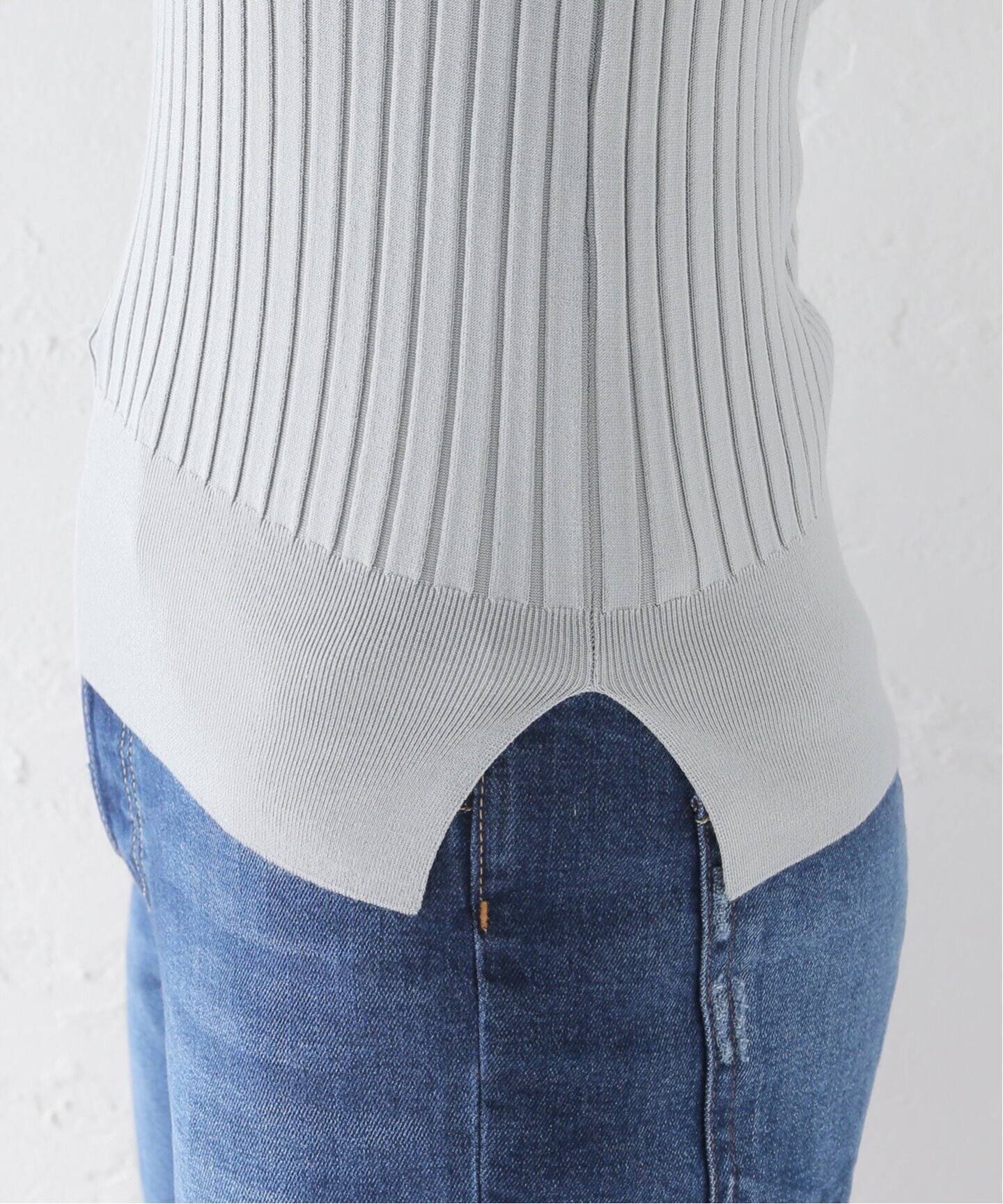 HAVEL studio/ハーヴェル スタジオ】RIB HALFSLEEVE PULLOVER（ニット 
