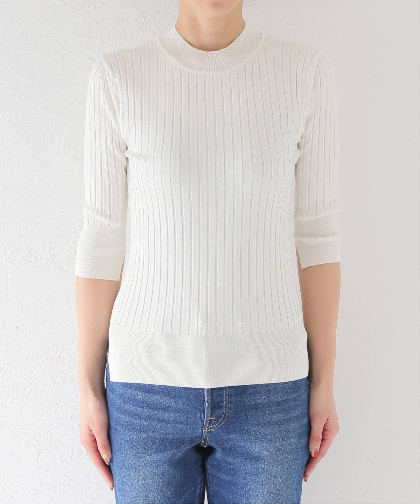 HAVEL studio/ハーヴェル スタジオ】RIB HALFSLEEVE PULLOVER（ニット 