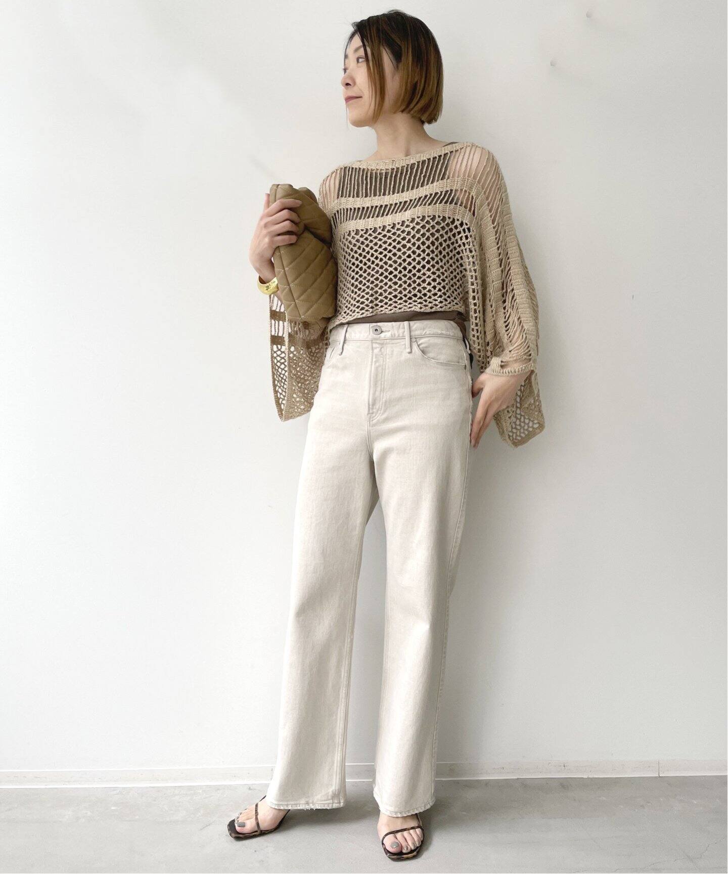 HAVEL studio/ハーヴェル スタジオ】LINEN CROCHET PILLOVER（ニット 