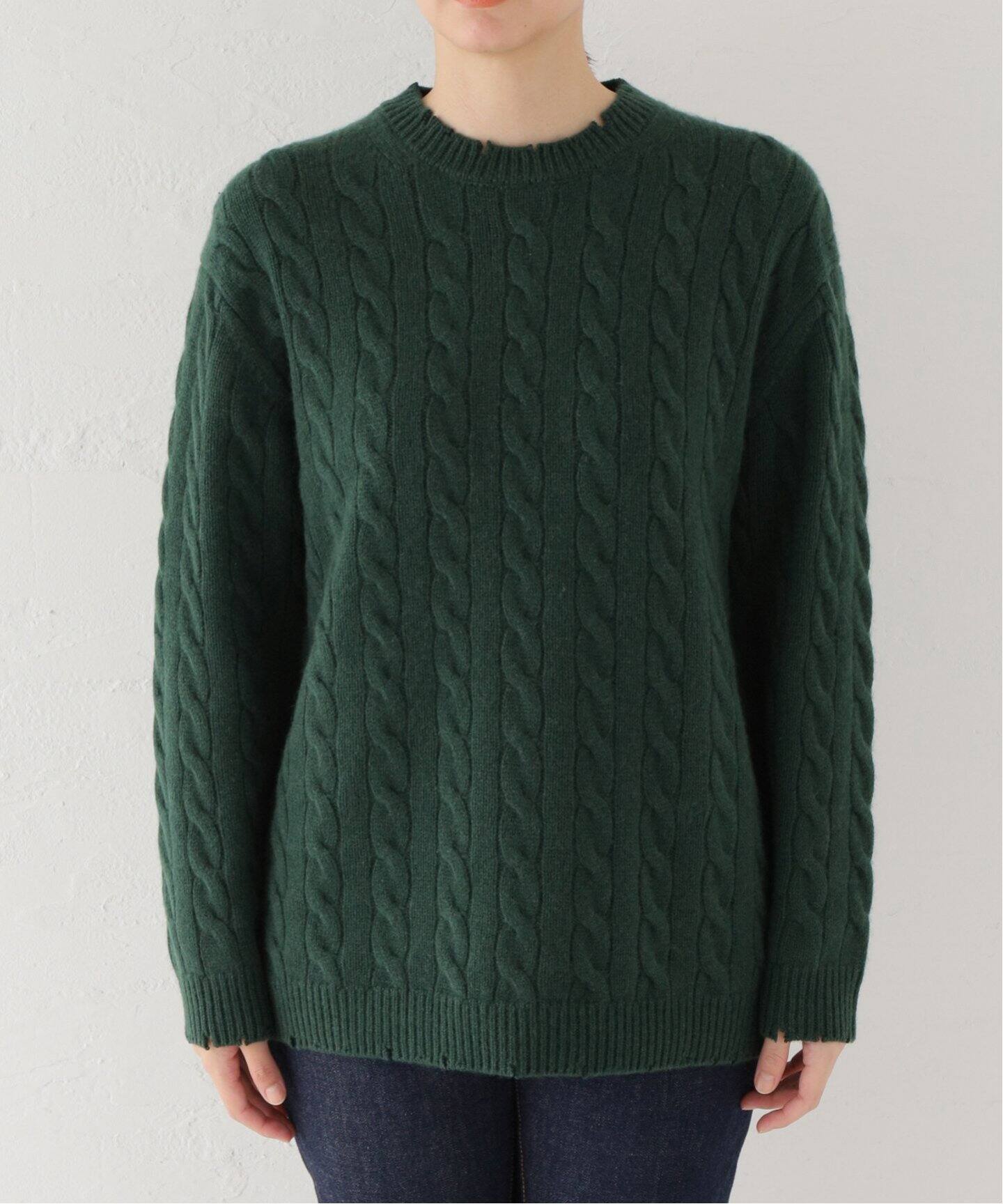 MADISONBLUE/マディソン ブルー】CRASHED CABLE KNIT PULLOVER（ニット 