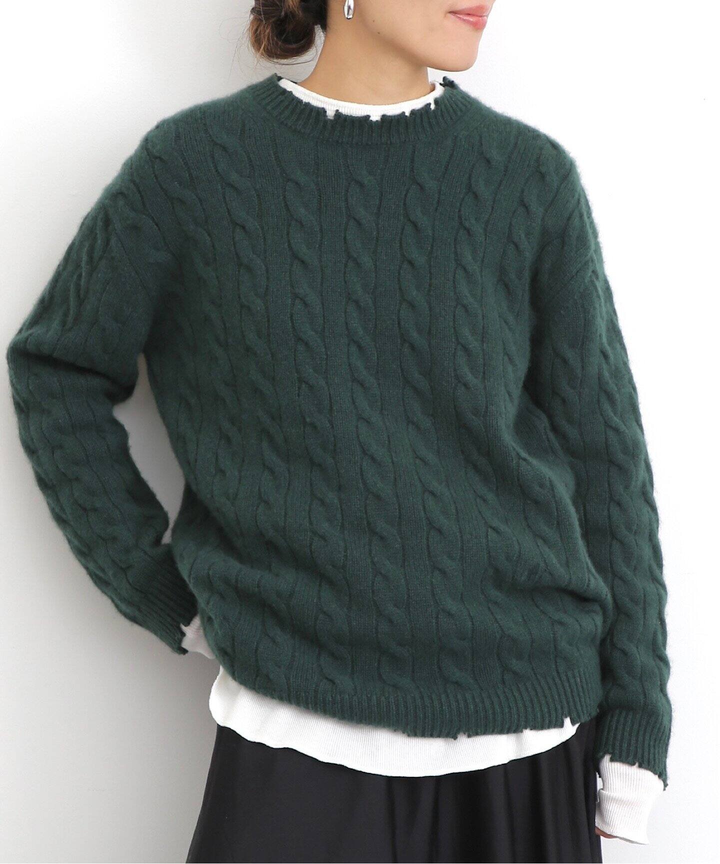 MADISONBLUE/マディソン ブルー】CRASHED CABLE KNIT PULLOVER（ニット 