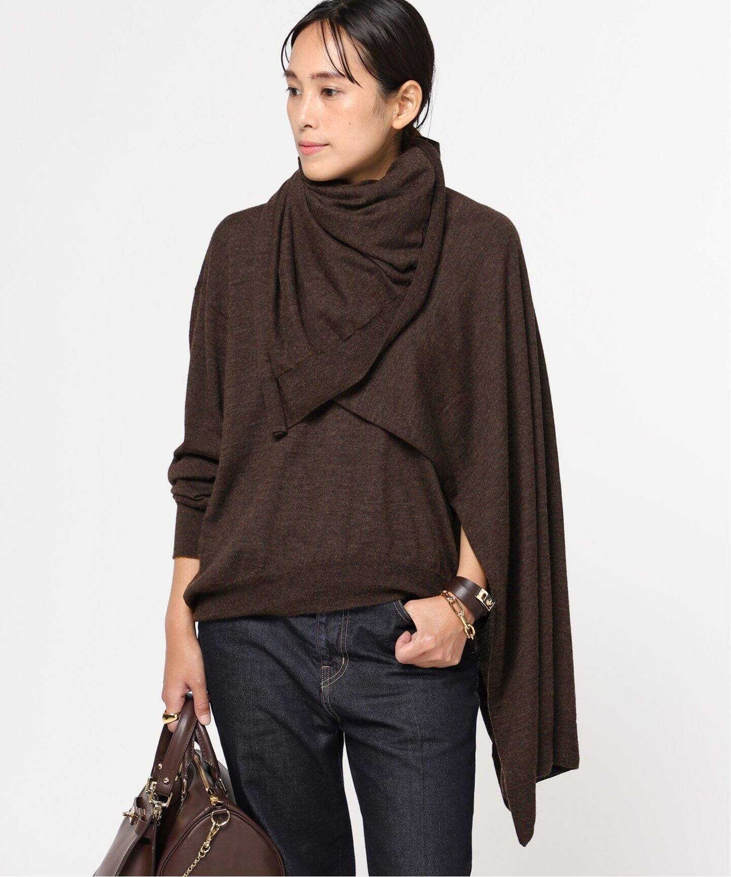 AP STUDIO 取ら タートルネックポンチョプルオーバー 