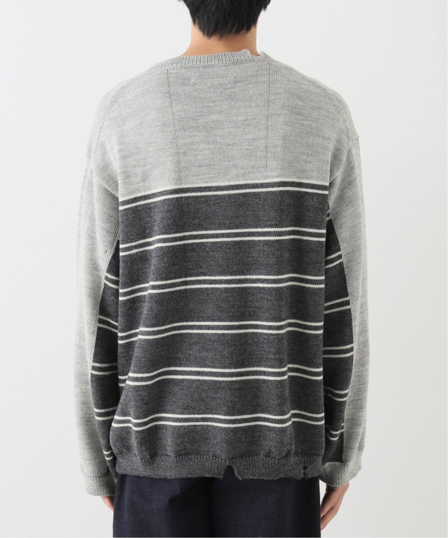 NOMA T.D. / ノ－マ・ティー・ディー】STRIPE DAMAGED SWEATER（ニット 