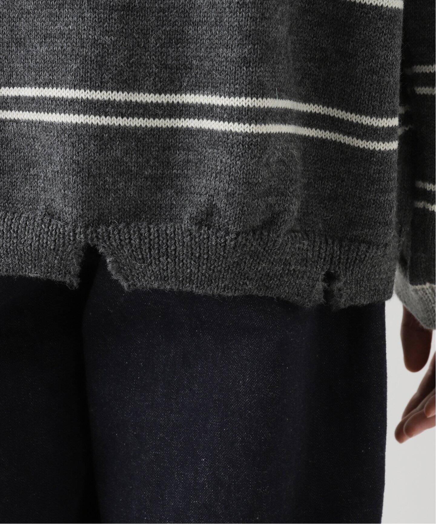NOMA T.D. / ノ－マ・ティー・ディー】STRIPE DAMAGED SWEATER（ニット 