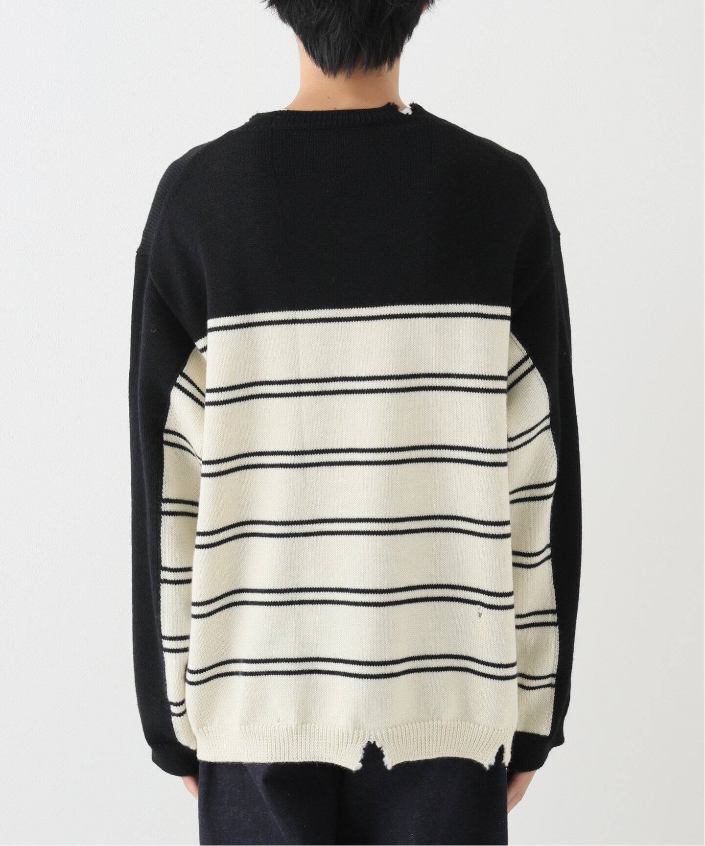 NOMA T.D. / ノ－マ・ティー・ディー】STRIPE DAMAGED SWEATER（ニット 