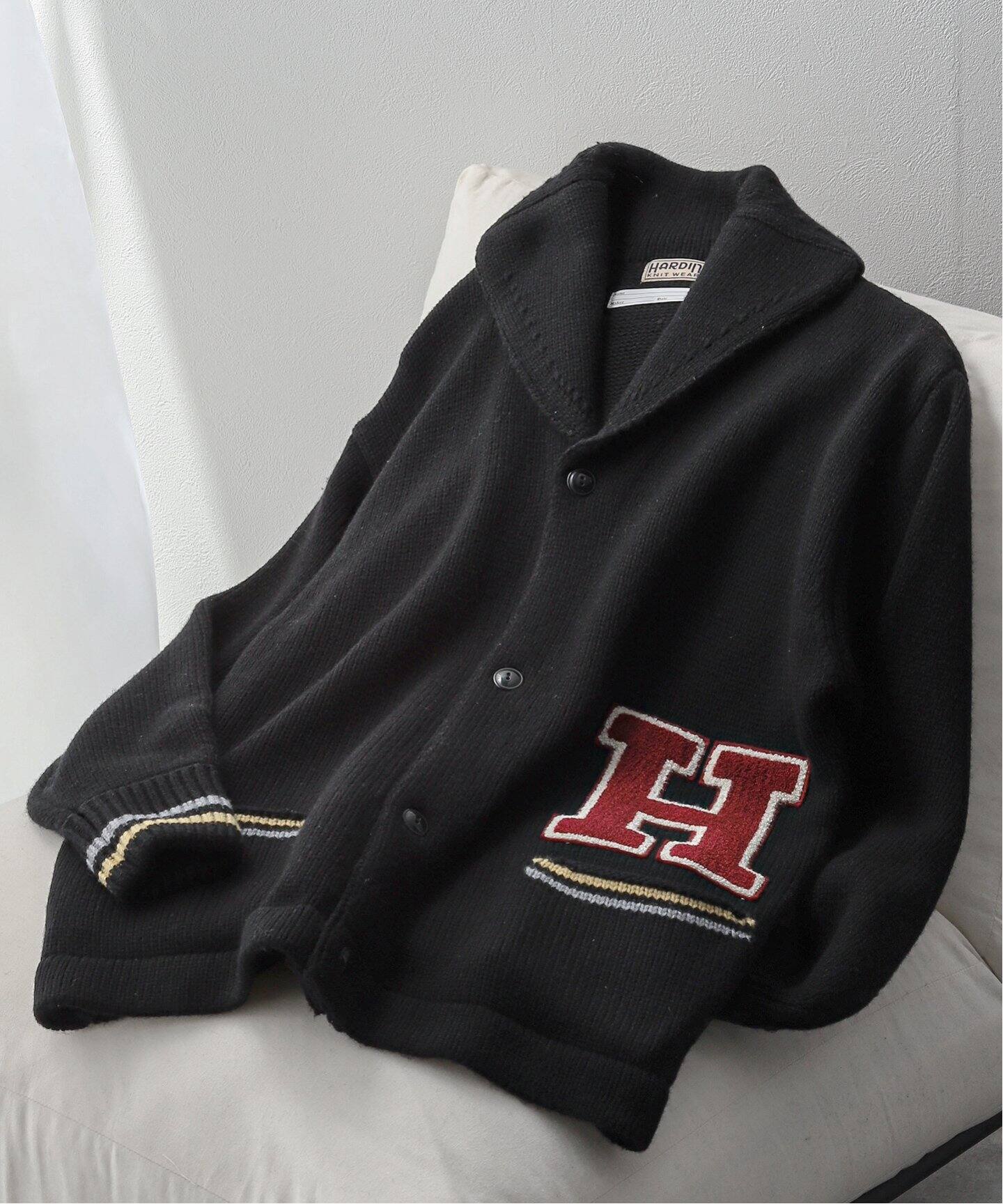 HARDIN KNITWEAR/ハーディンニットウェア】3ゲージ ショールカラー 
