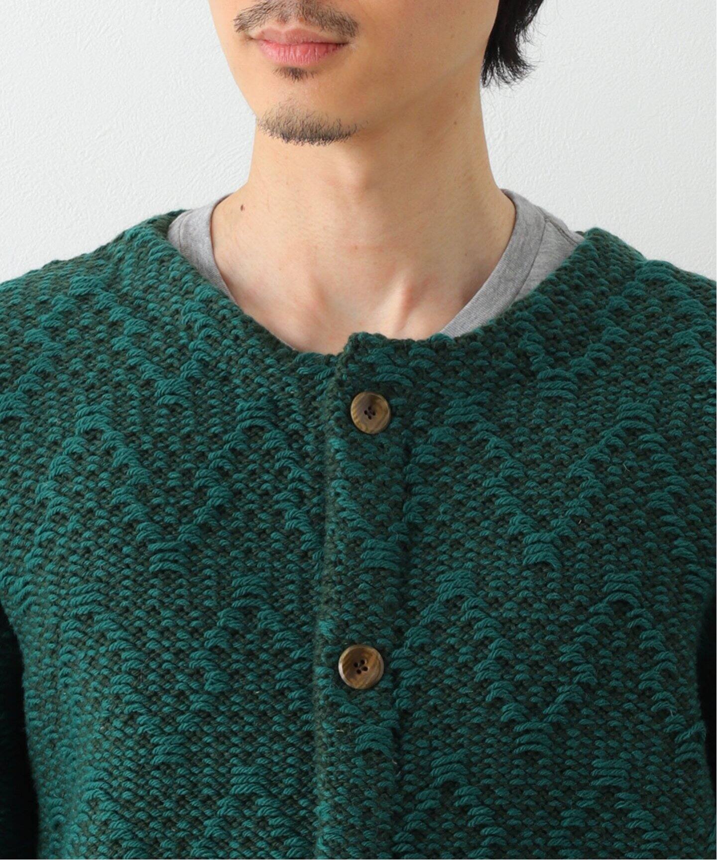 FRANK LEDER/フランクリーダー】HAND KNITTED WOOL C/N CARDIGAN  