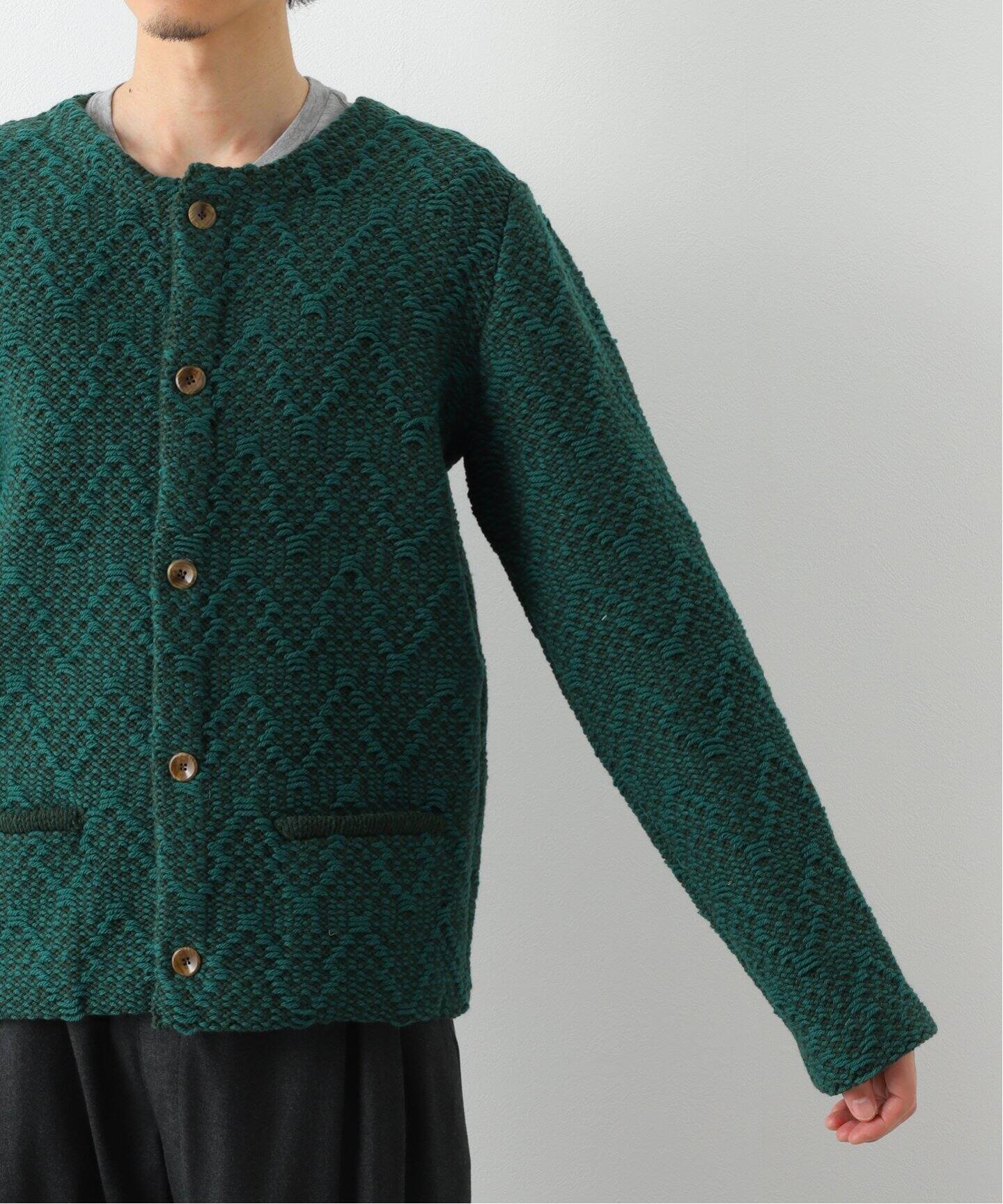 FRANK LEDER/フランクリーダー】HAND KNITTED WOOL C/N CARDIGAN  