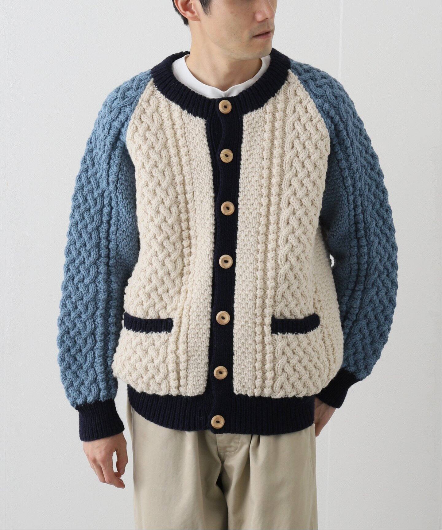 INVERALLAN / インバーアラン】ハンドニットカーディガン クレイジー  