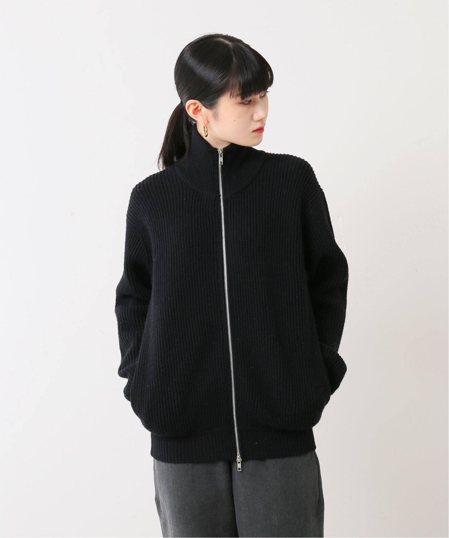 FOLL / フォル】フレンチメリノドライバーズジャケット（ニット  