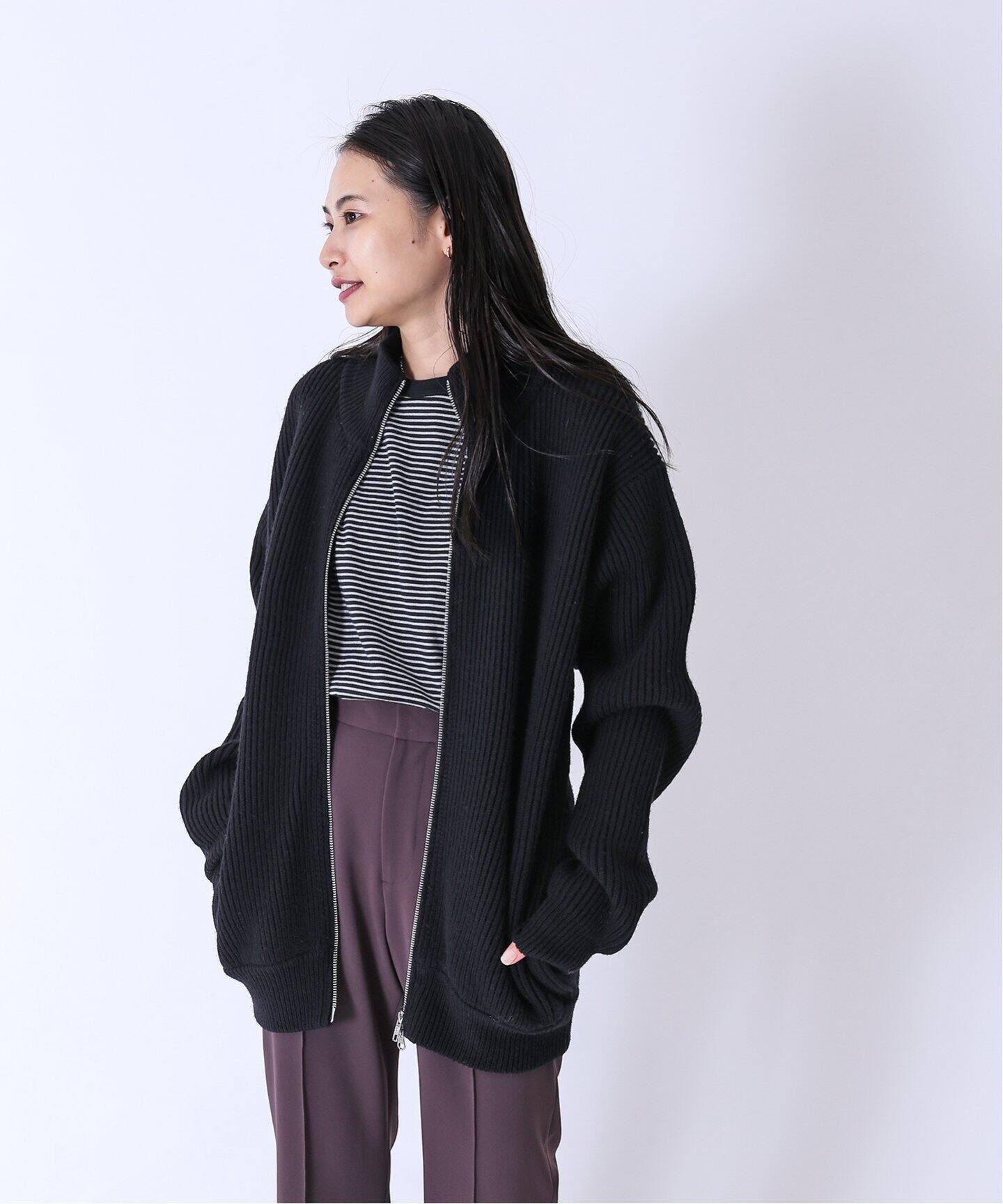 FOLL / フォル】フレンチメリノドライバーズジャケット（ニット  