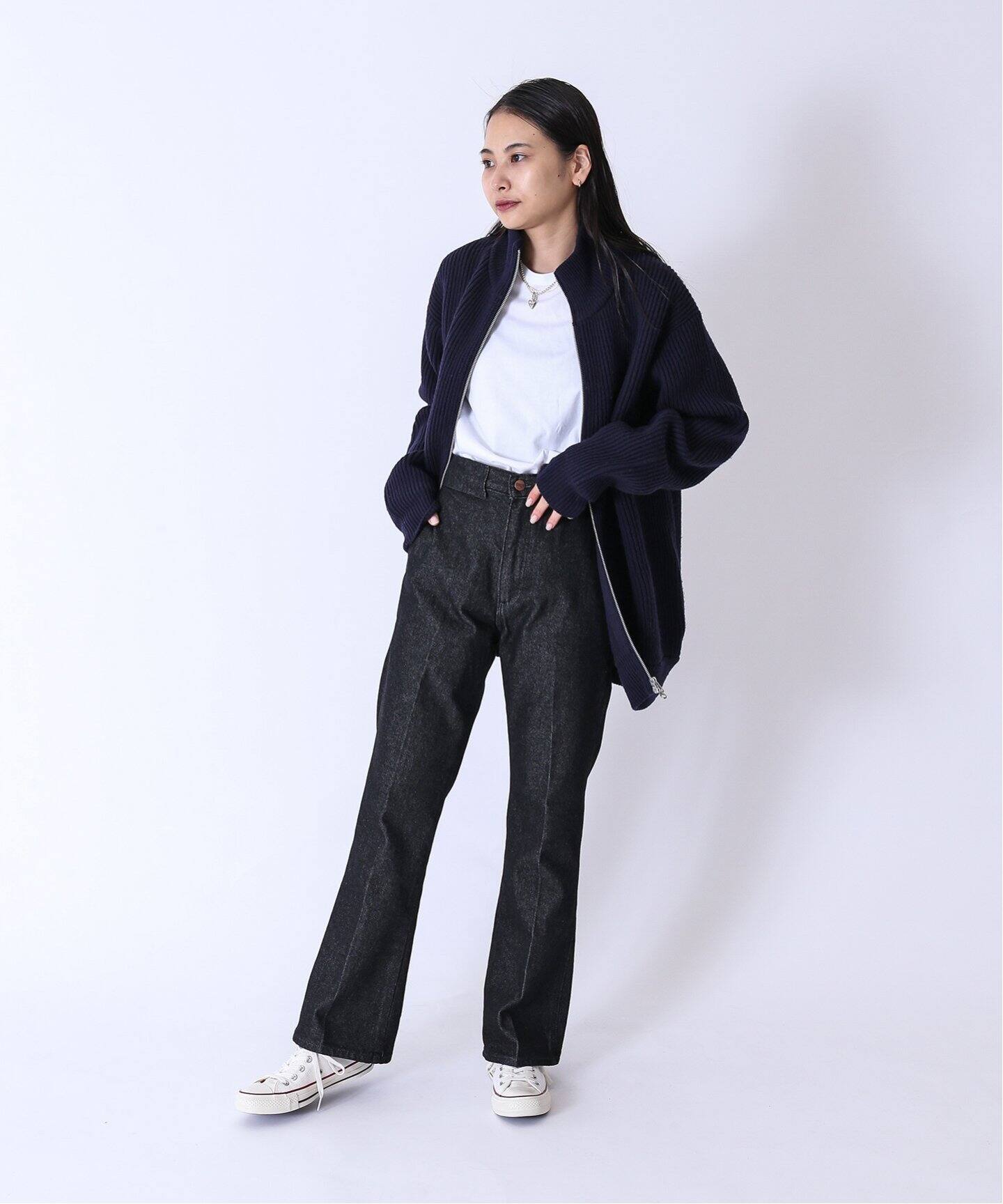 FOLL / フォル】フレンチメリノドライバーズジャケット（ニット  