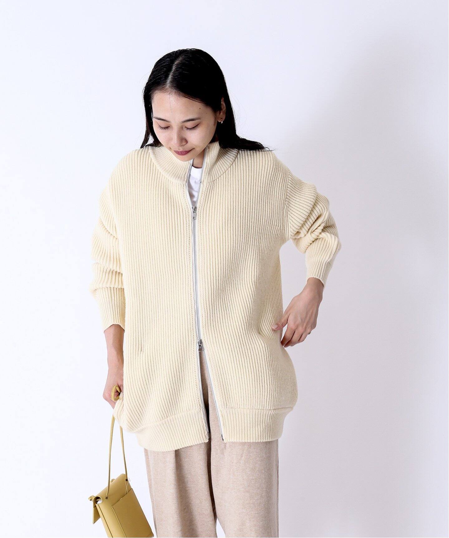 FOLL / フォル】フレンチメリノドライバーズジャケット（ニット  