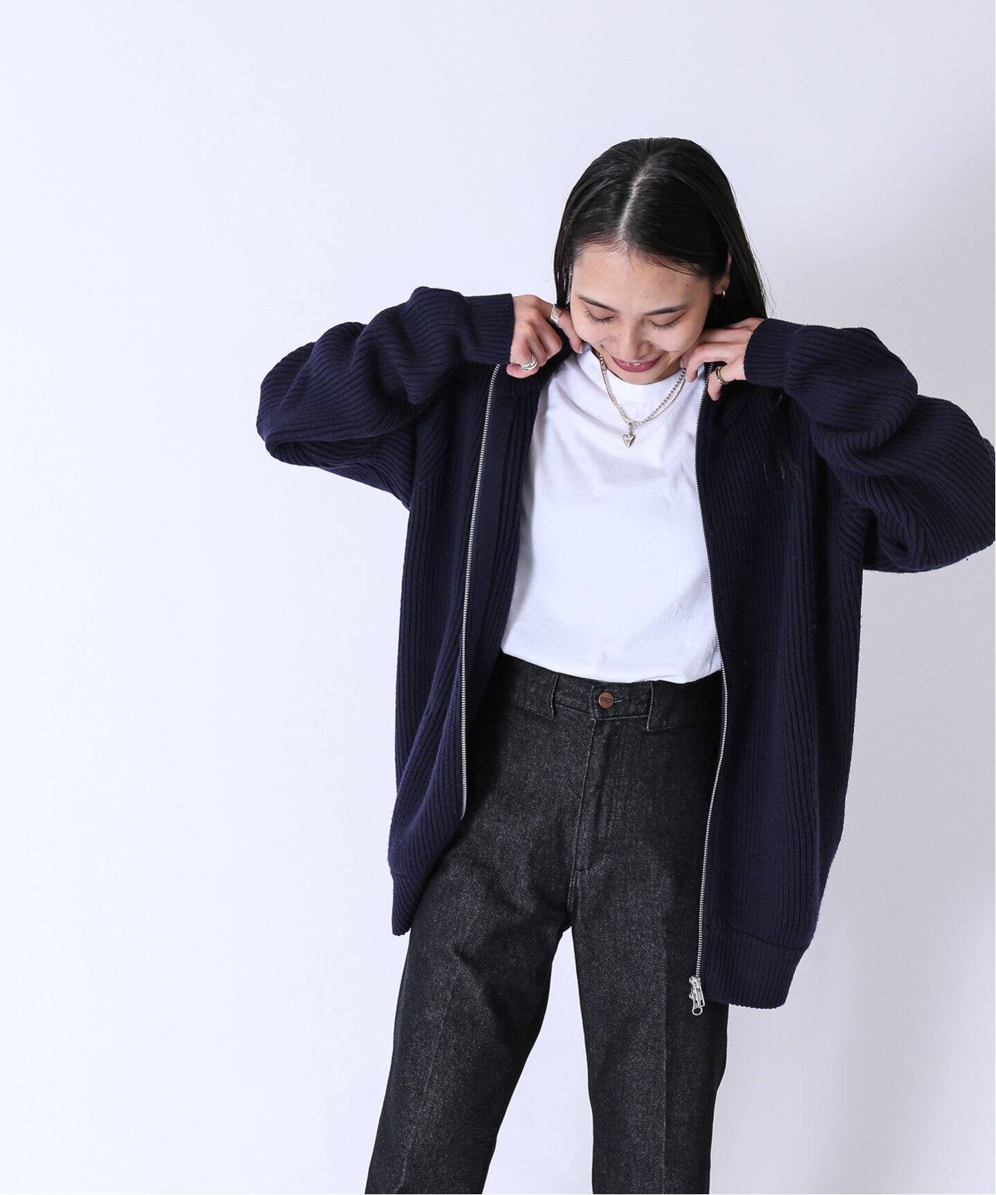 FOLL / フォル】フレンチメリノドライバーズジャケット（ニット  