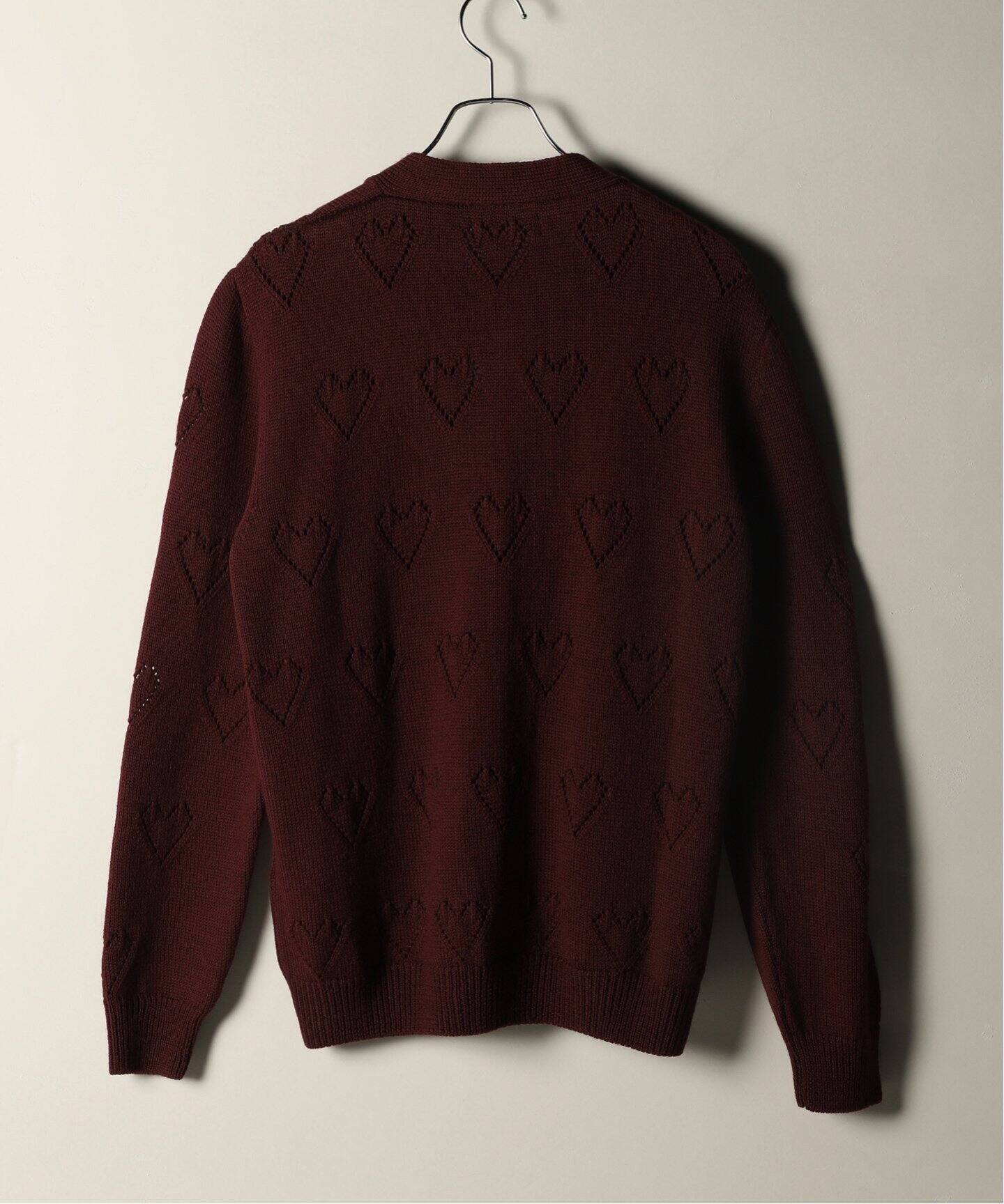 ERNEST W. BAKER / アーネストダブルベイカー】Hearts knit cardigan 