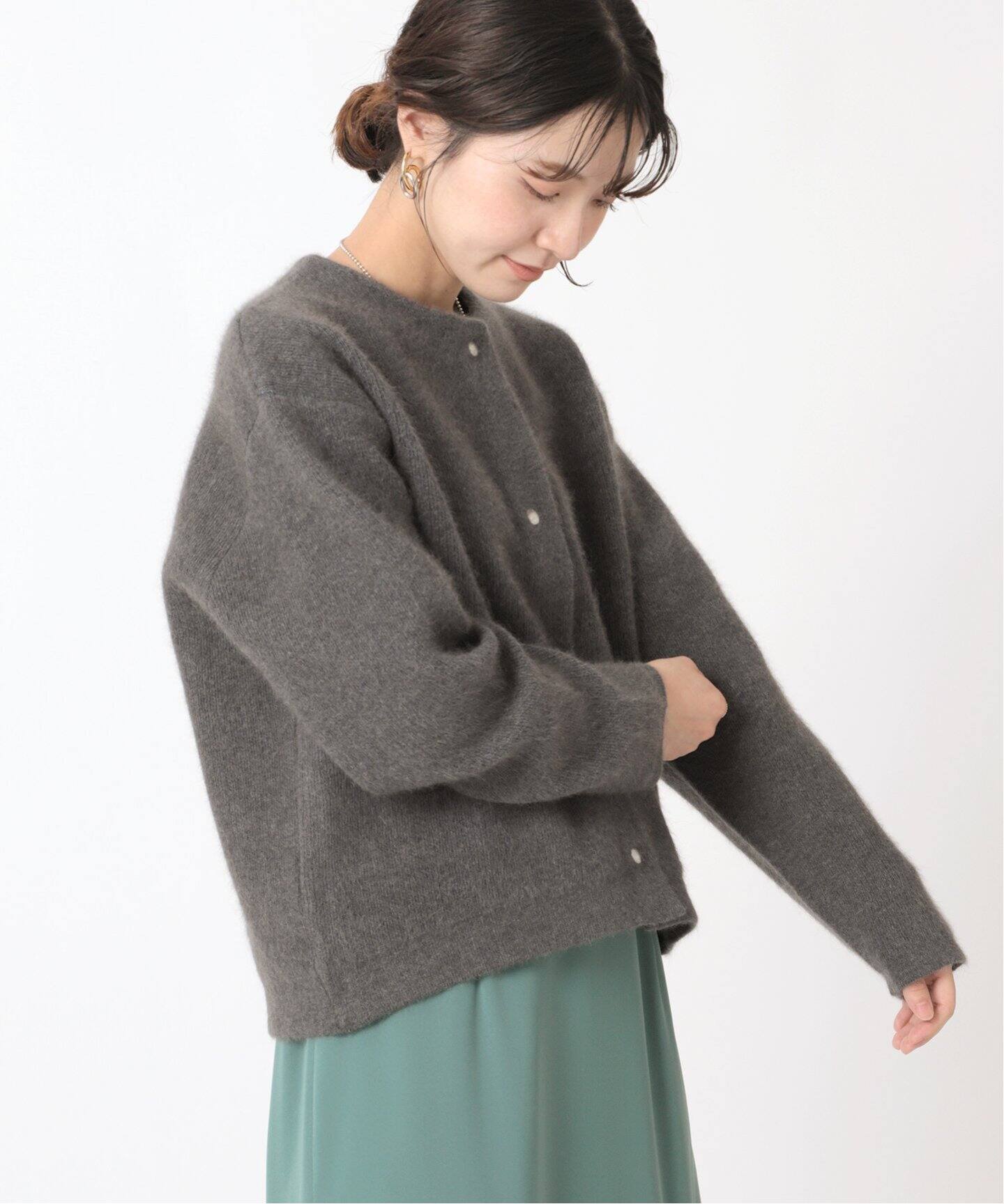 2層スムース編みニットブルゾン（ニット／セーター）｜B.C STOCK  