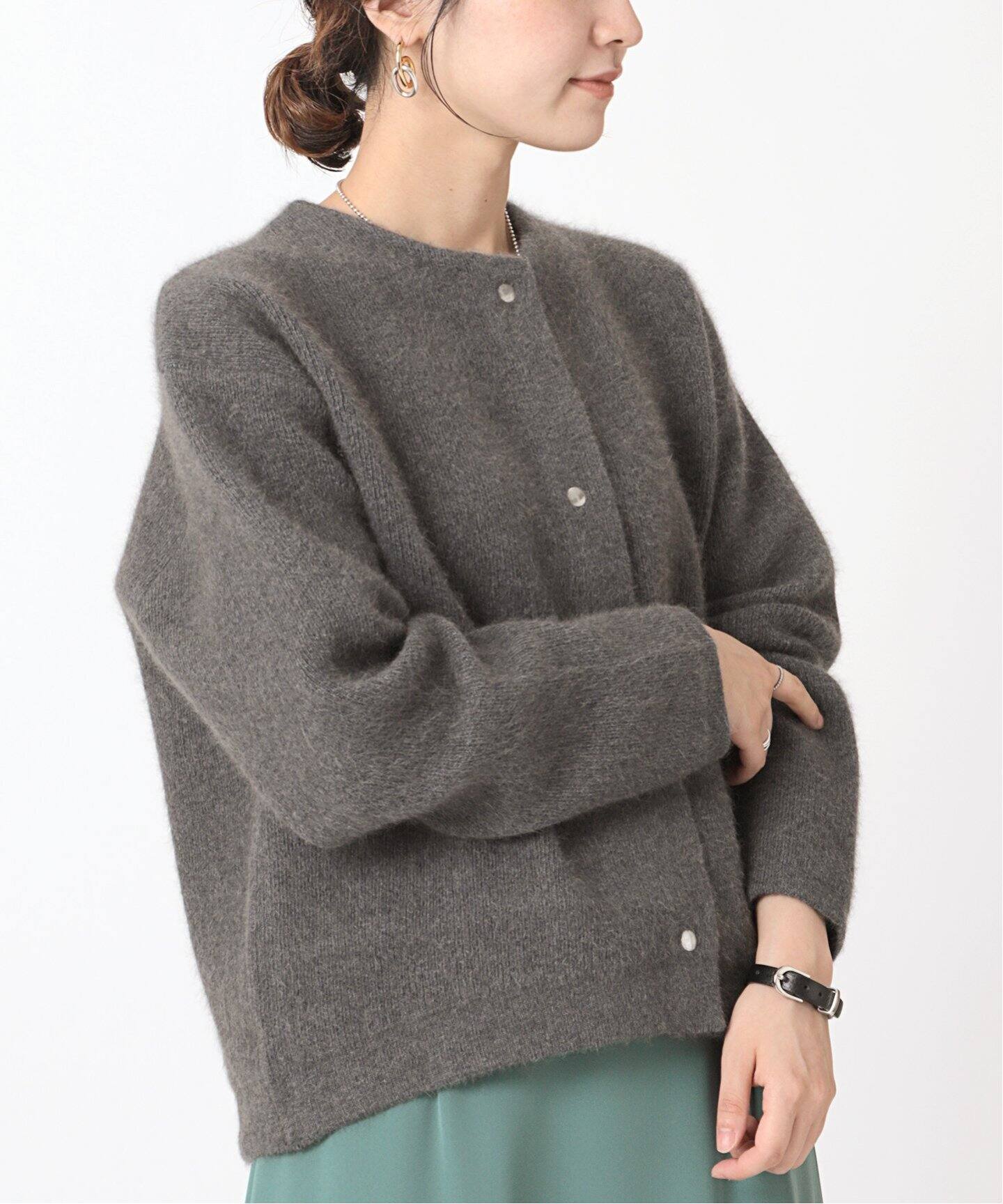 2層スムース編みニットブルゾン（ニット／セーター）｜B.C STOCK（ベー  