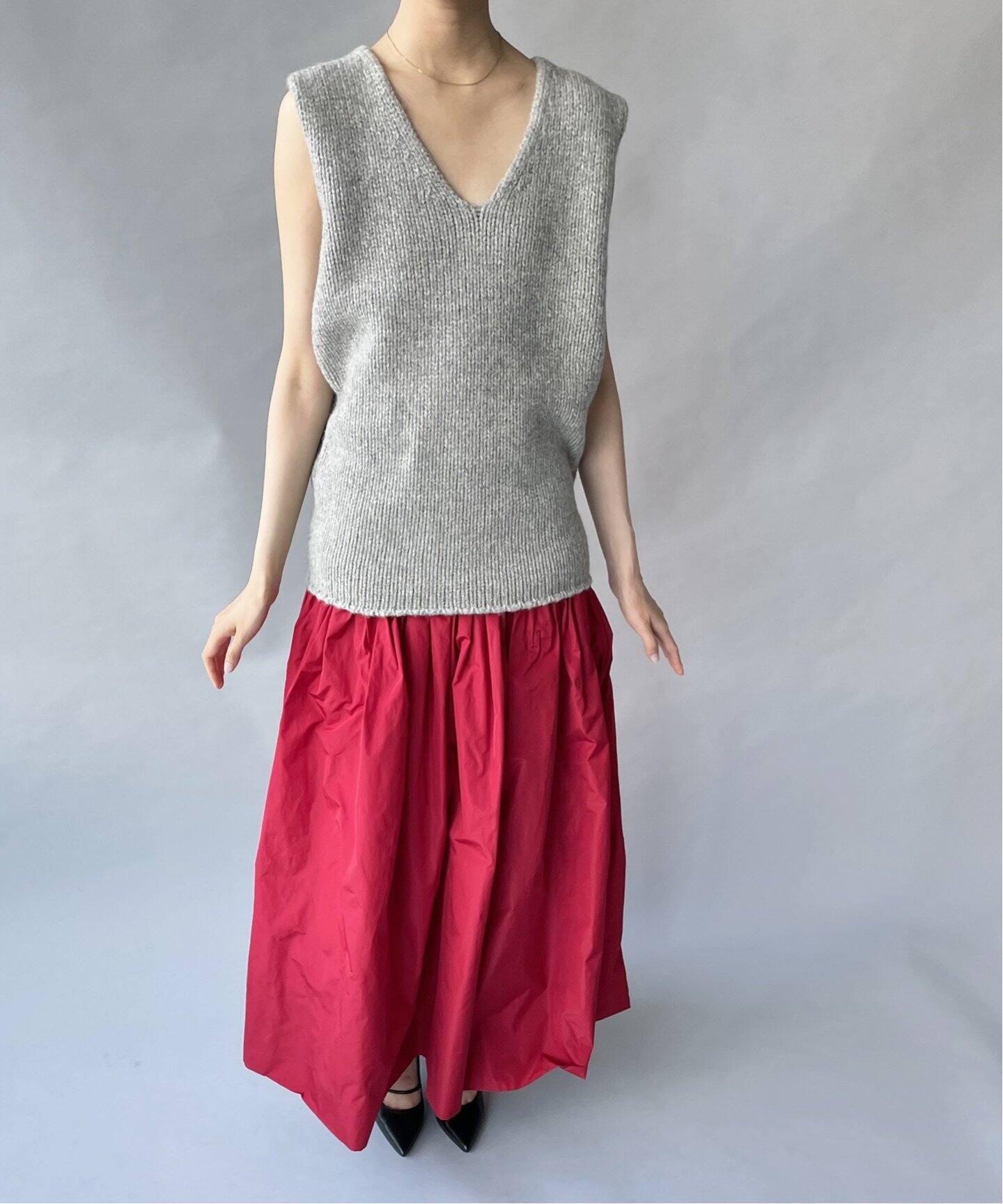 シェットランドVネック ロング ベスト（ベスト）｜EDIT.FOR LULU 
