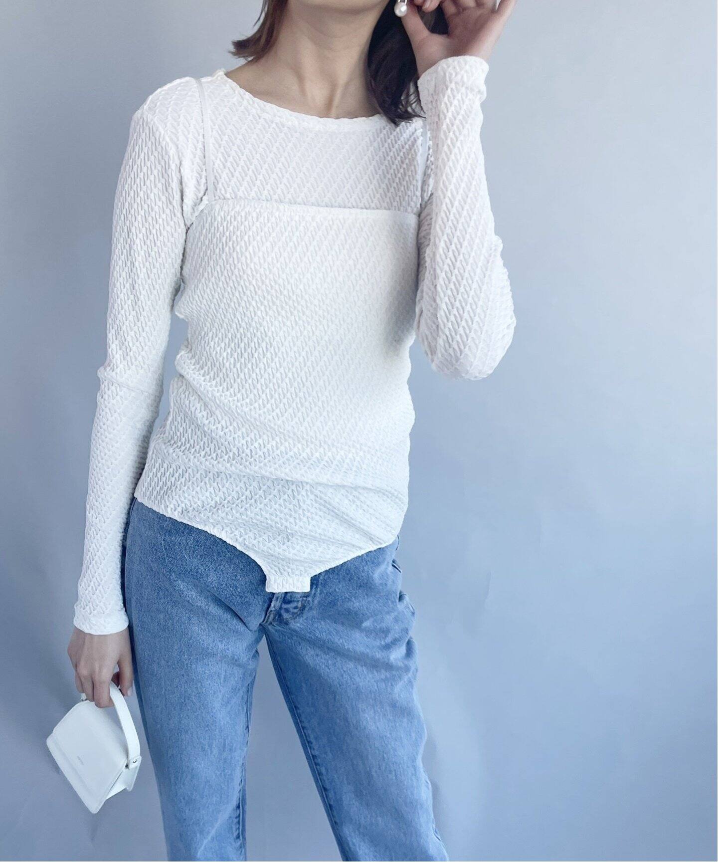 babaco/ババコ】Shrink Knit ボディースーツ（ニット／セーター  