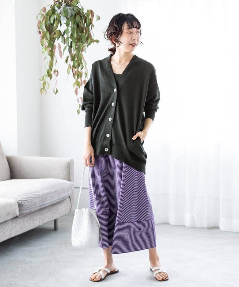 ラミーストレッチ Vネックカーディガン（カーディガン）｜IENA（イエナ  