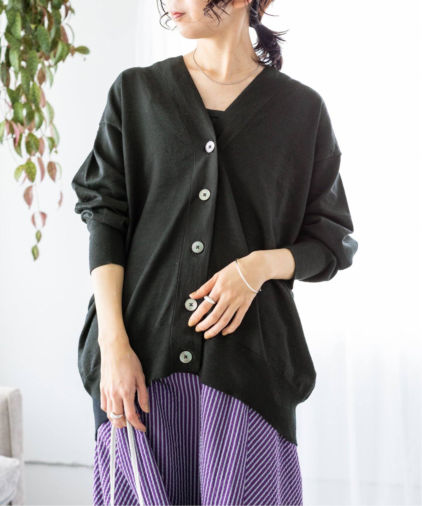 ラミーストレッチ Vネックカーディガン（カーディガン）｜IENA（イエナ  