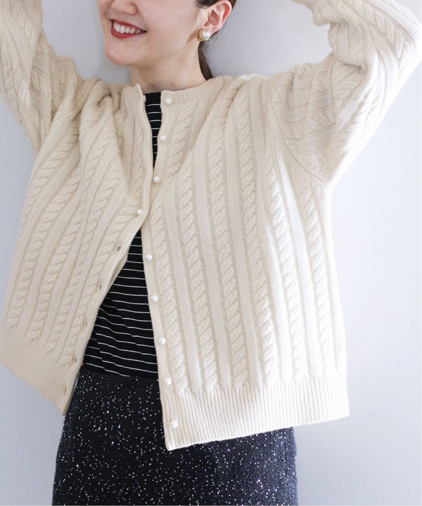 スイビWケーブルカーディガン（カーディガン）｜IENA（イエナ）の通販  