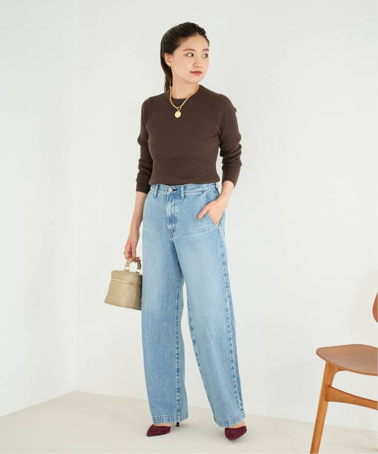 エクストラファインメリノリブ クルーネックプルオーバー（ニット  