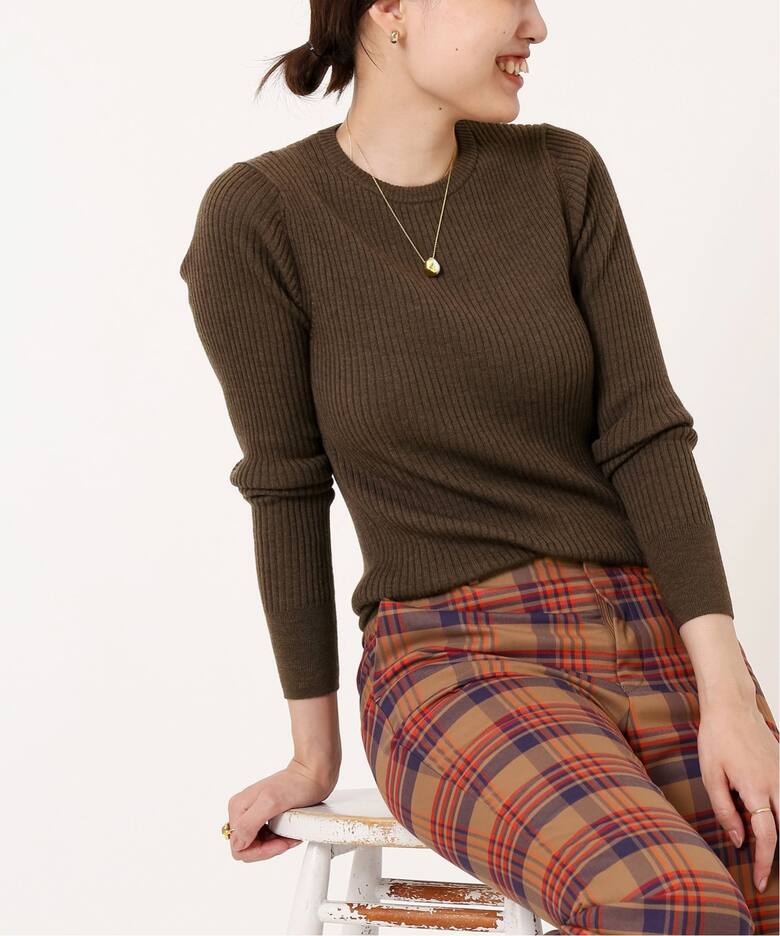 エクストラファインメリノリブ クルーネックプルオーバー（ニット  