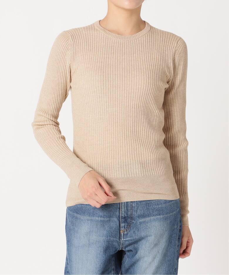 エクストラファインメリノリブ クルーネックプルオーバー（ニット  