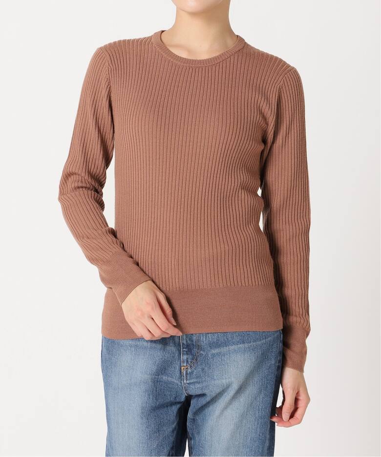 エクストラファインメリノリブ クルーネックプルオーバー（ニット  