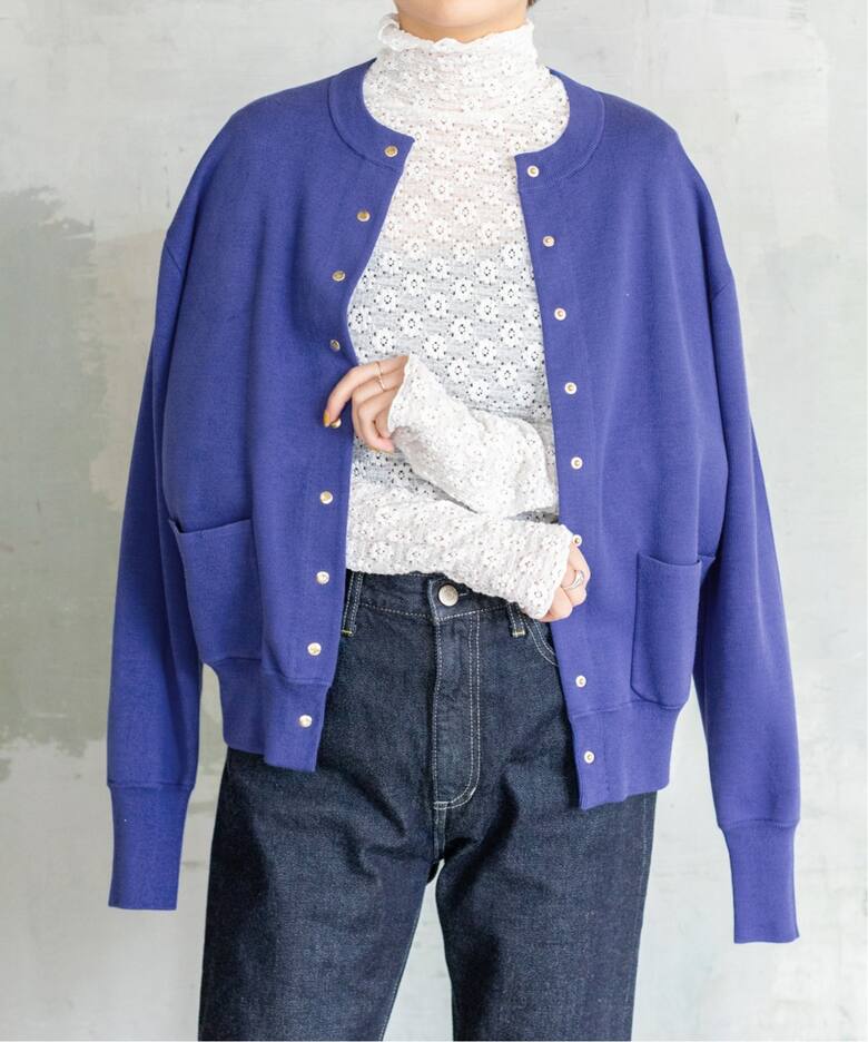 コットンドットスナップクルーカーディガン◇（カーディガン）｜IENA  
