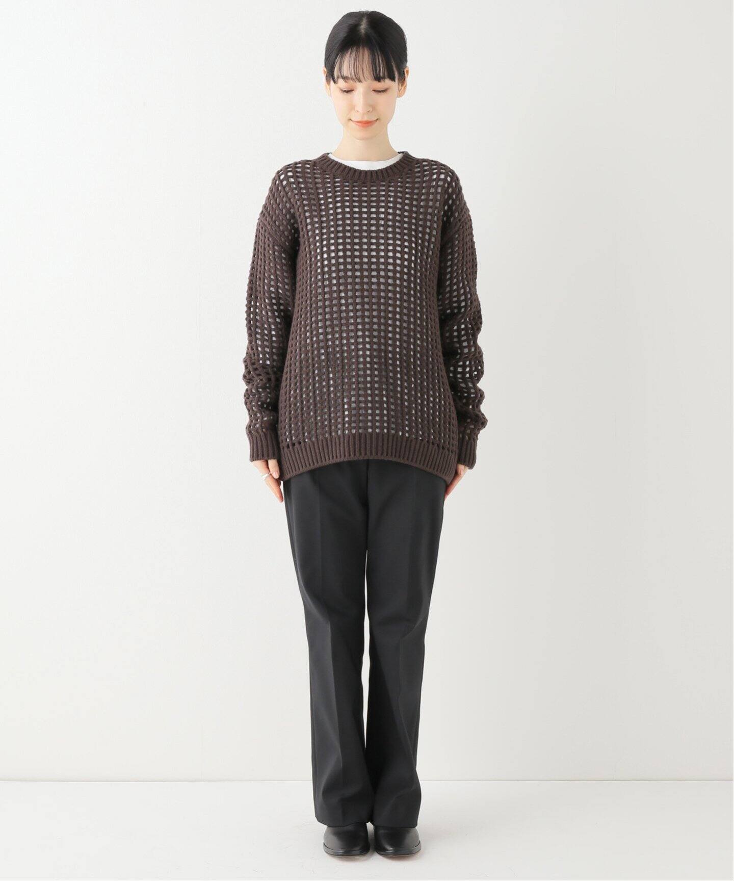 AURALEE/オーラリー】WOOL FELT YARN MESH ニット プルオーバー 