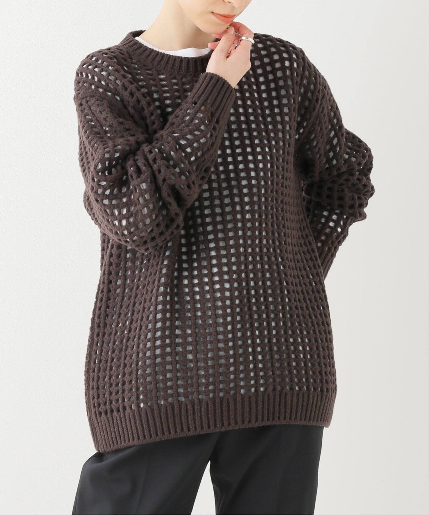 AURALEE/オーラリー】WOOL FELT YARN MESH ニット プルオーバー 